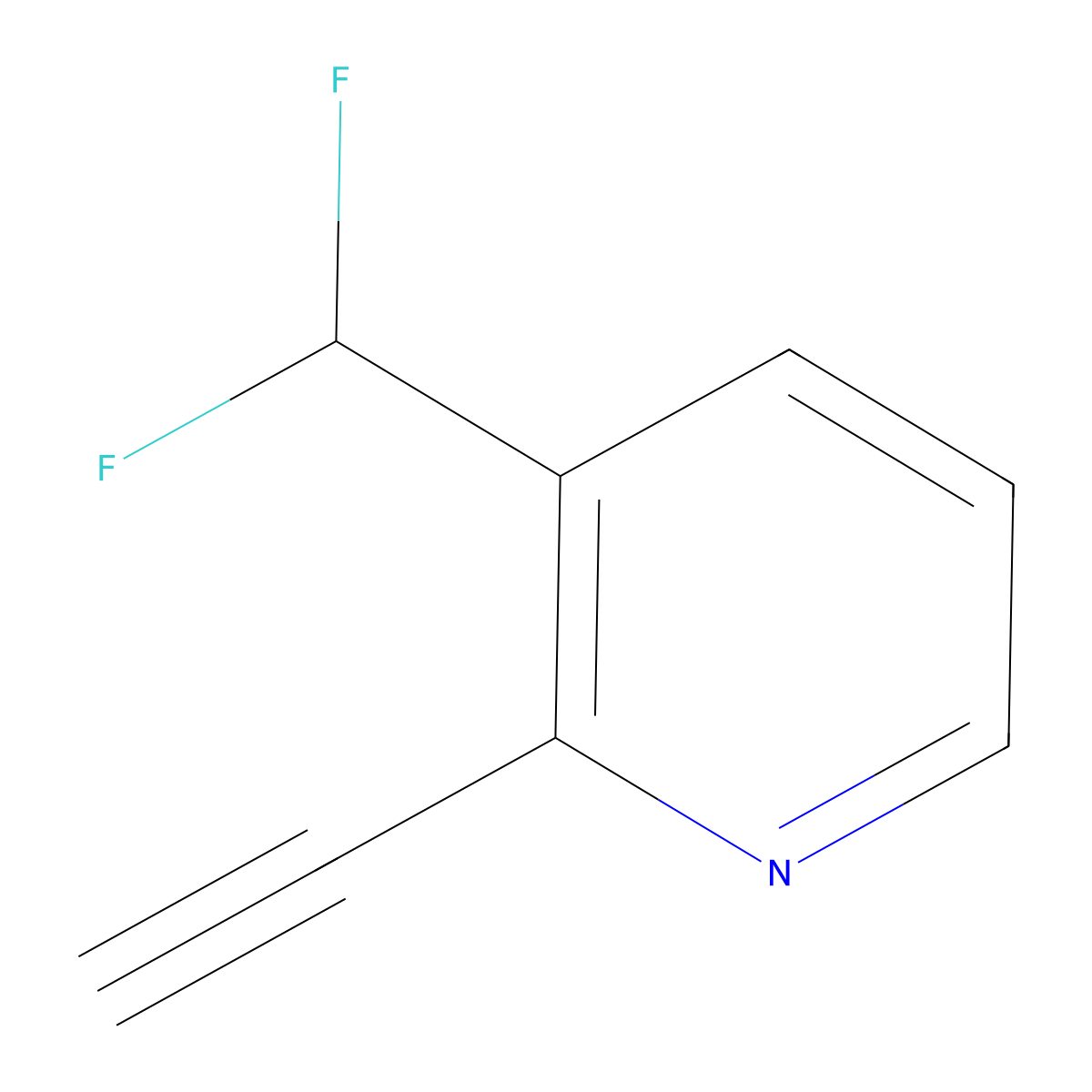 3-(Difluoromethyl)-2-ethynylpyridine molecular structure, CAS 1824109-20-7