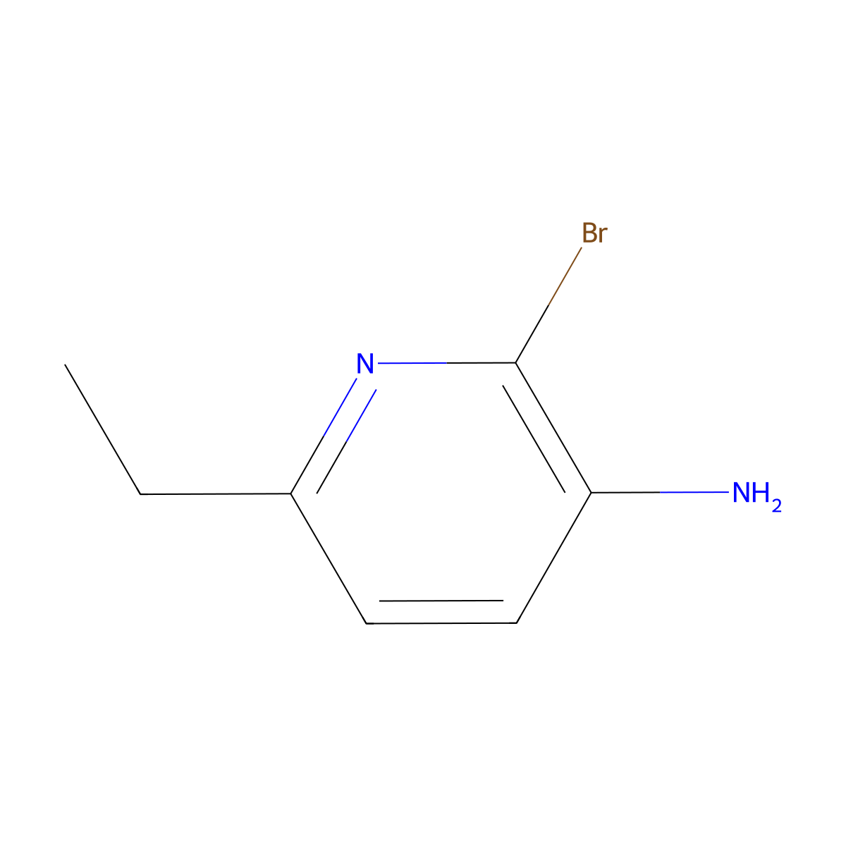 2-Bromo-6-ethylpyridin-3-amine molecular structure, CAS 1824109-27-4