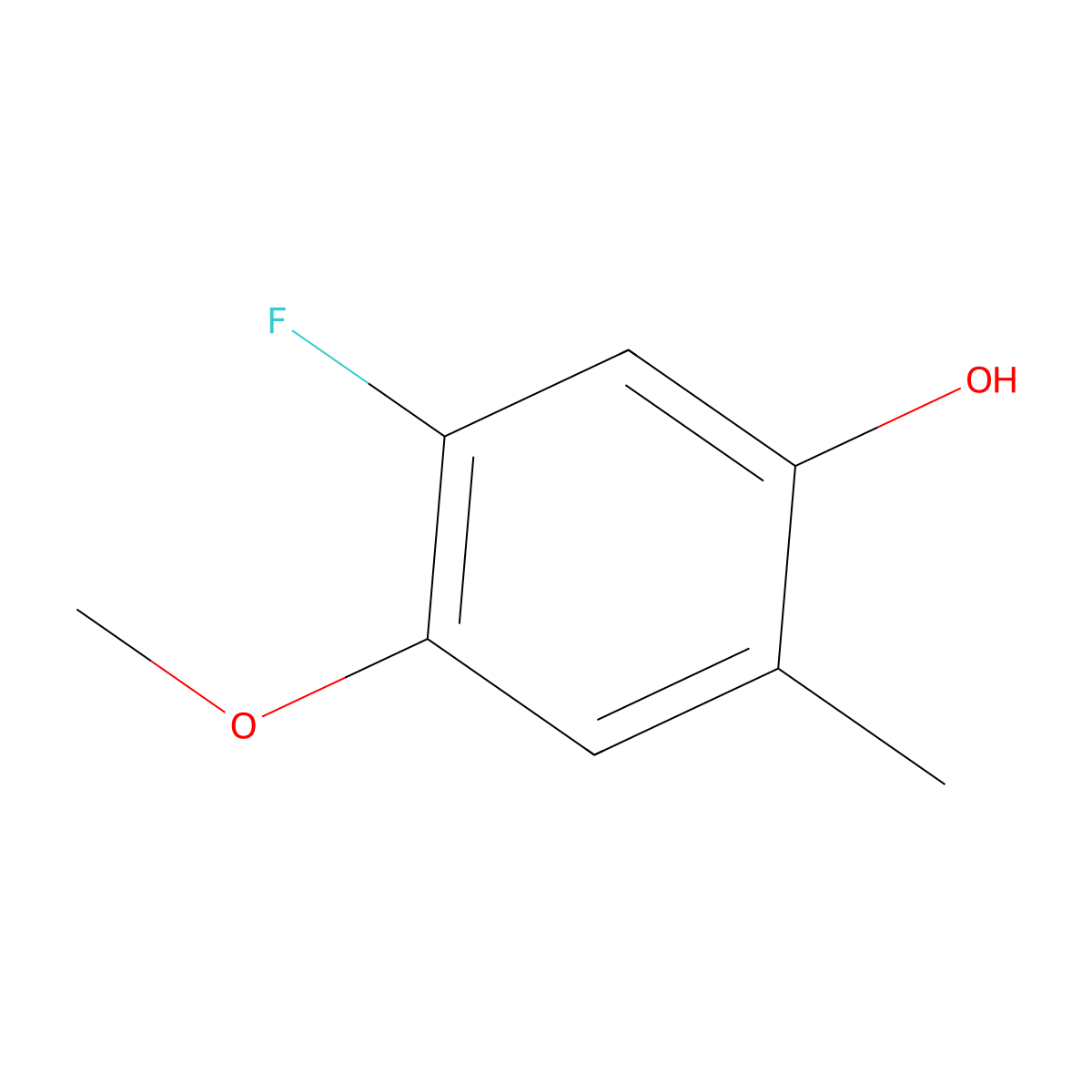5-Fluoro-4-methoxy-2-methylphenol molecular structure, CAS 1824109-41-2