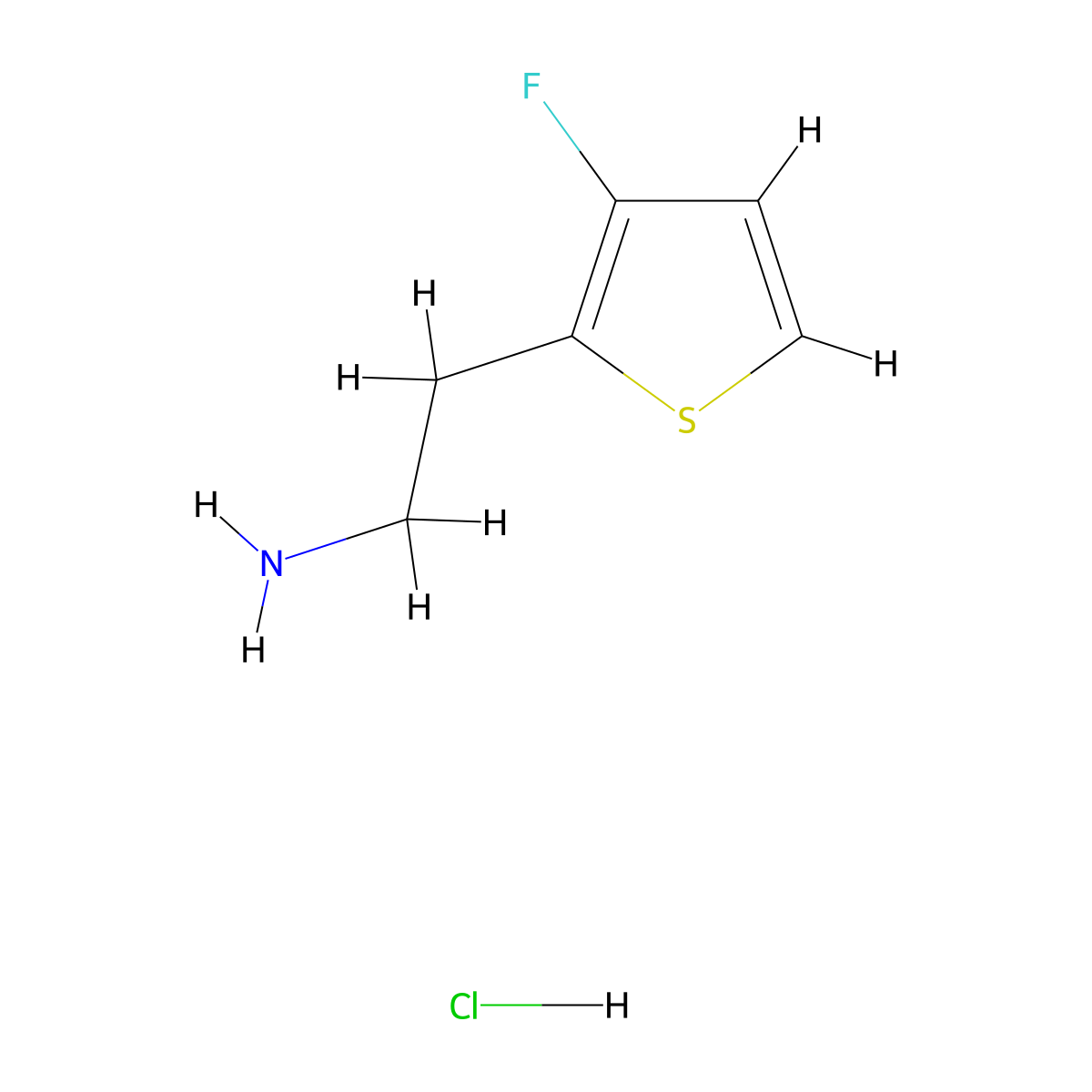 2-(3-Fluorothiophen-2-yl)ethan-1-amine hydrochloride molecular structure, CAS 1824109-55-8
