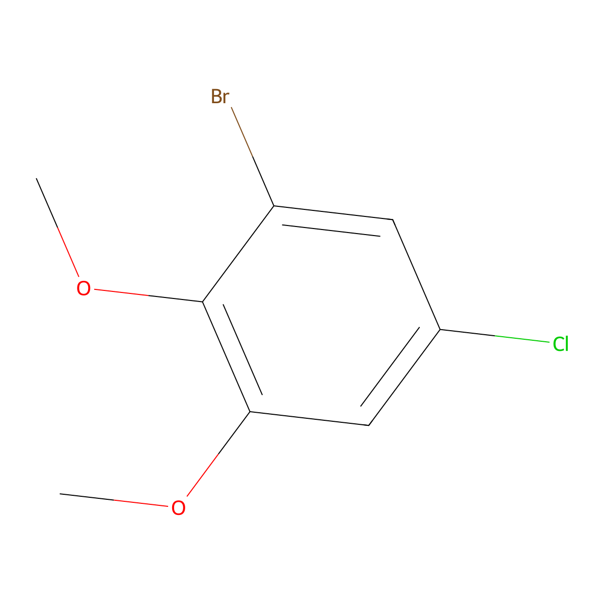 1-Bromo-5-chloro-2,3-dimethoxybenzene molecular structure, CAS 1824109-60-5