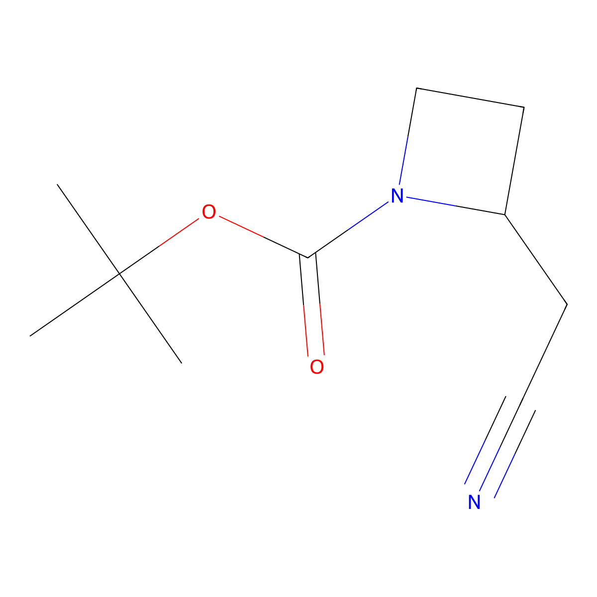 Tert-butyl 2-(cyanomethyl)azetidine-1-carboxylate molecular structure, CAS 1824110-25-9