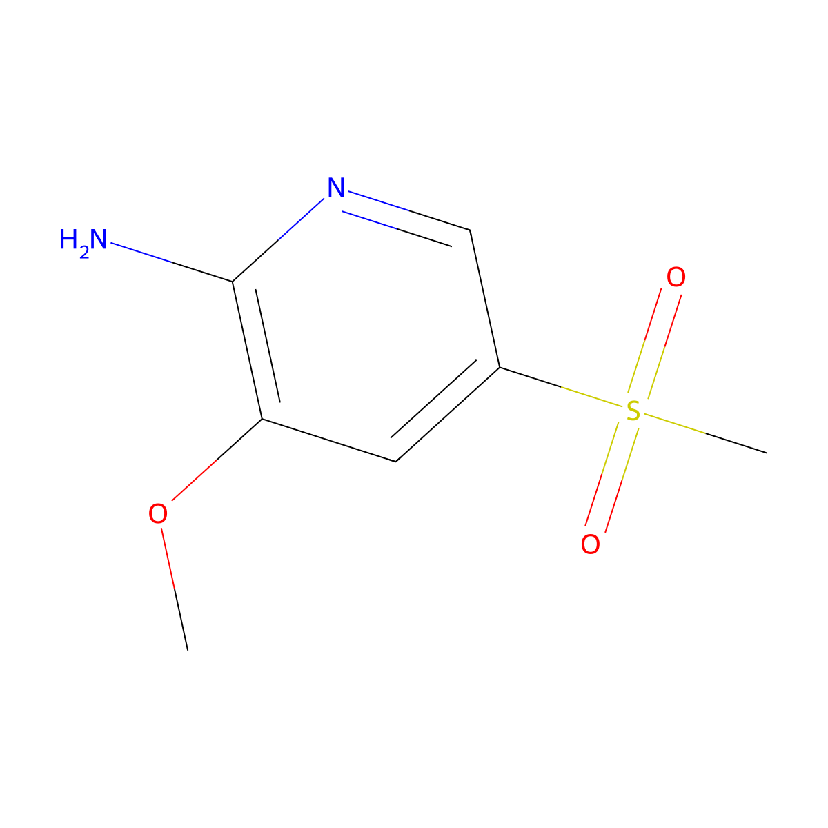 3-Methoxy-5-(methylsulfonyl)pyridin-2-amine molecular structure, CAS 1824110-84-0