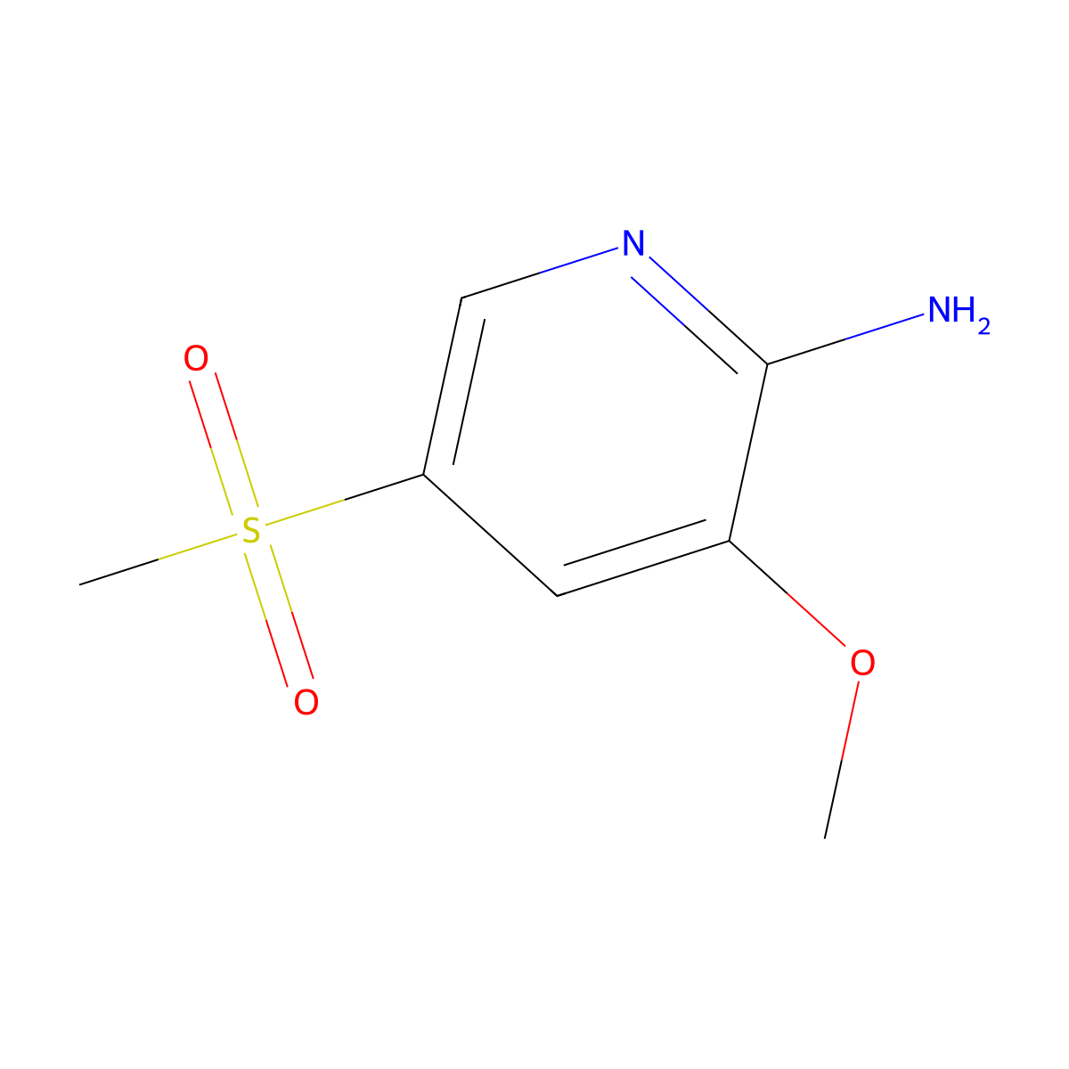 3-Methoxy-5-(methylsulfonyl)pyridin-2-amine molecular structure, CAS 1824110-84-0