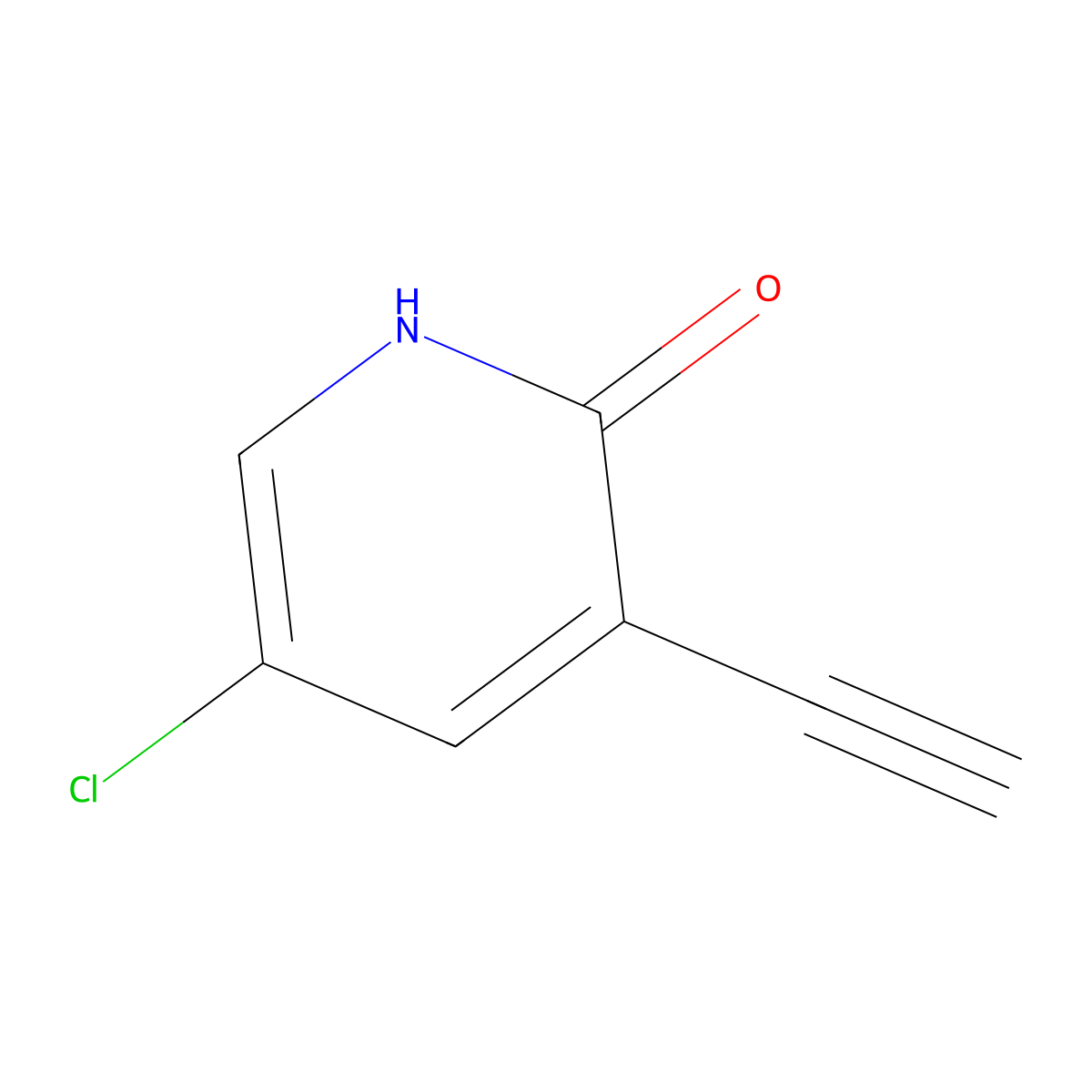 5-Chloro-3-ethynylpyridin-2-ol molecular structure, CAS 1824111-40-1
