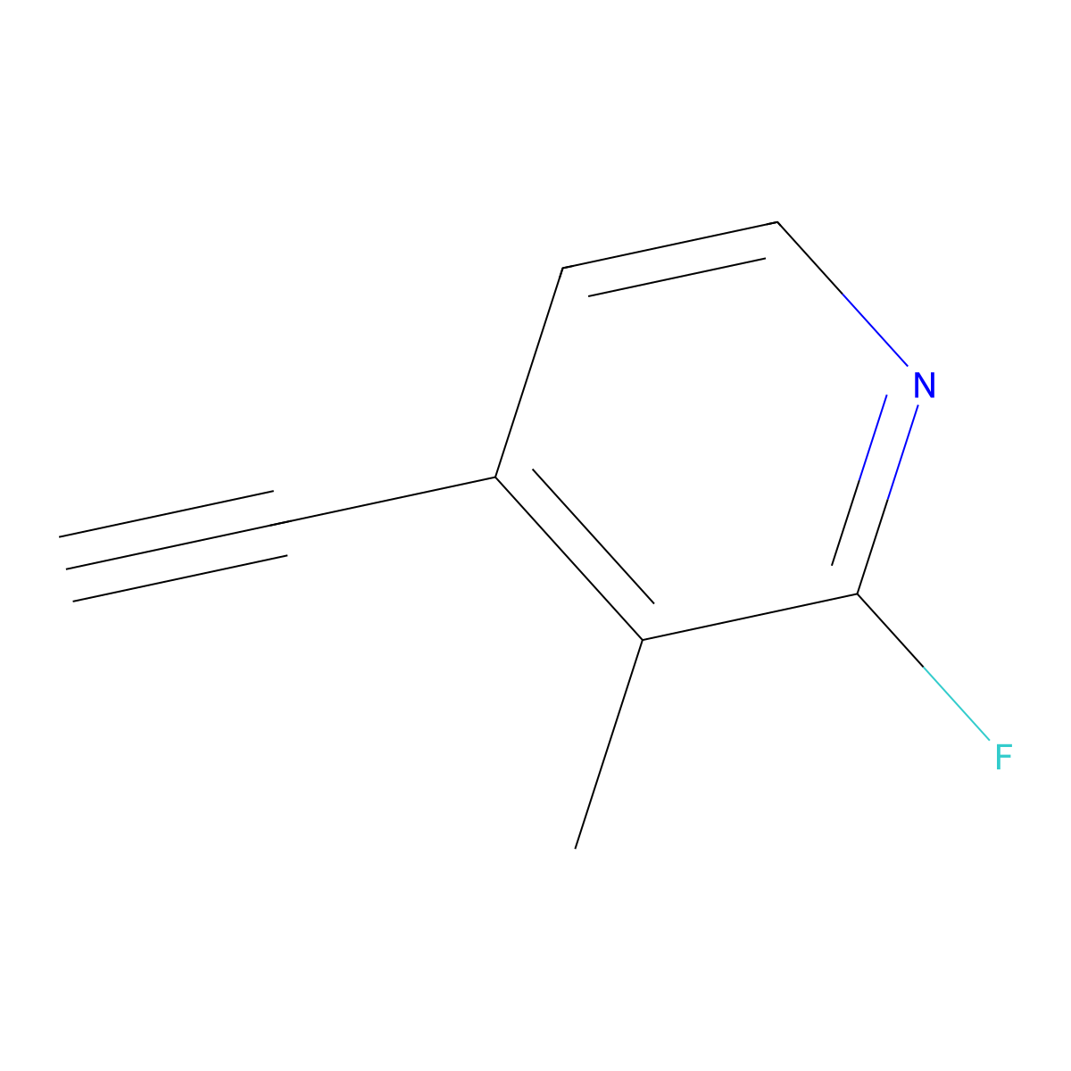 4-Ethynyl-2-fluoro-3-methylpyridine molecular structure, CAS 1824113-32-7