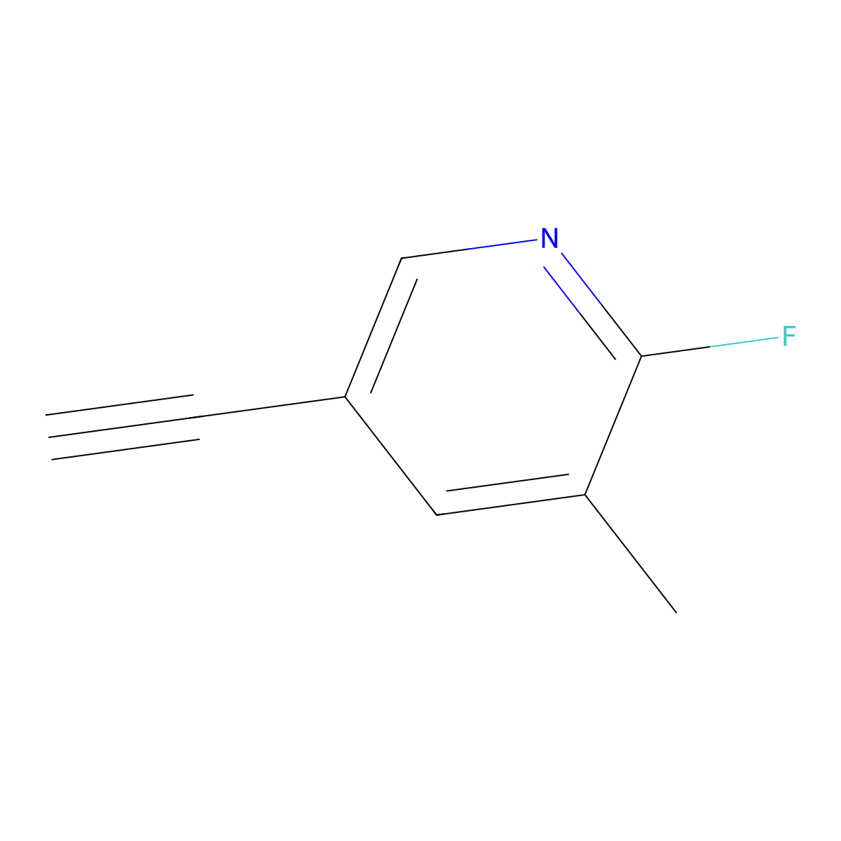 5-Ethynyl-2-fluoro-3-methylpyridine molecular structure, CAS 1824113-64-5