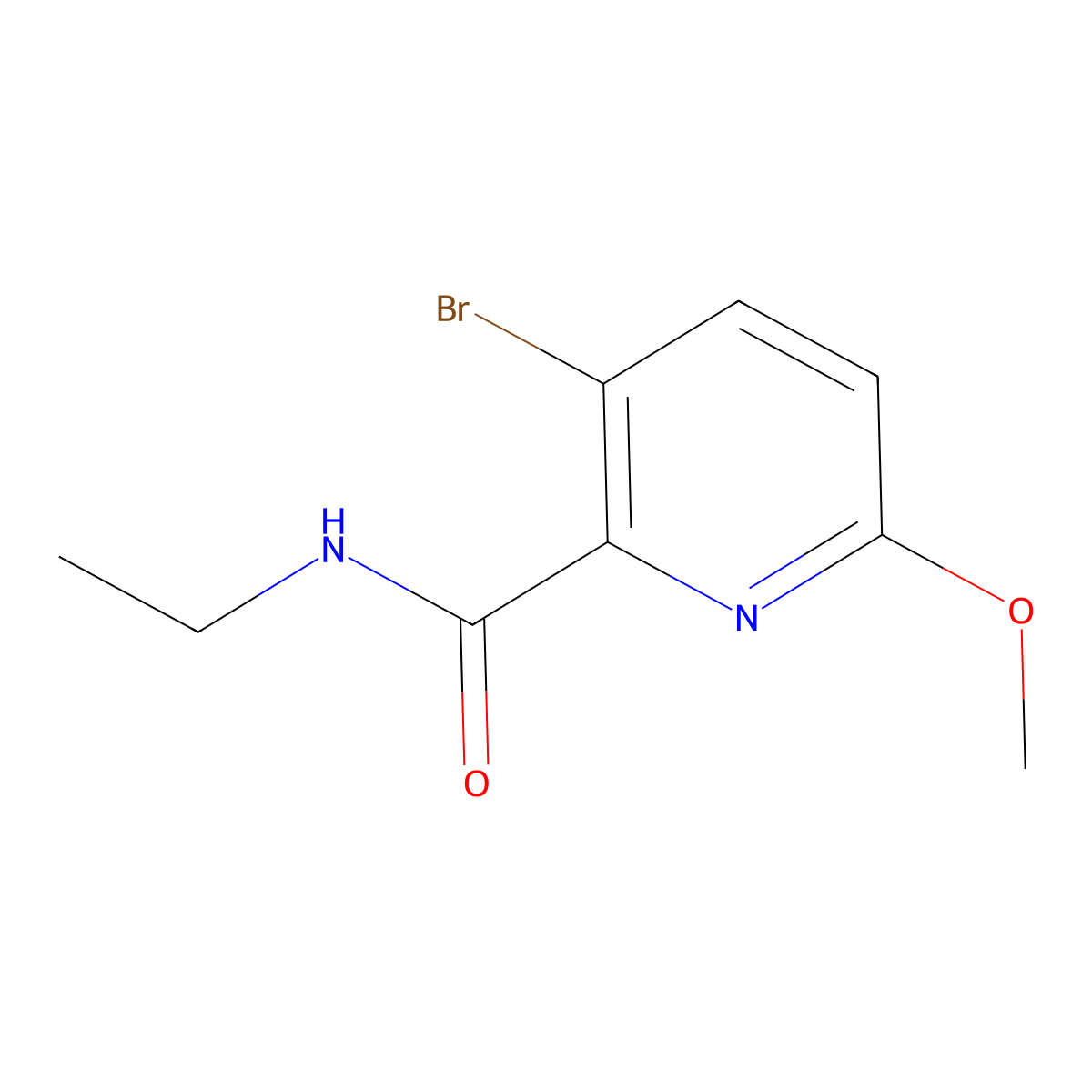 3-Bromo-N-ethyl-6-methoxy-2-pyridinecarboxamide molecular structure, CAS 1824114-03-5