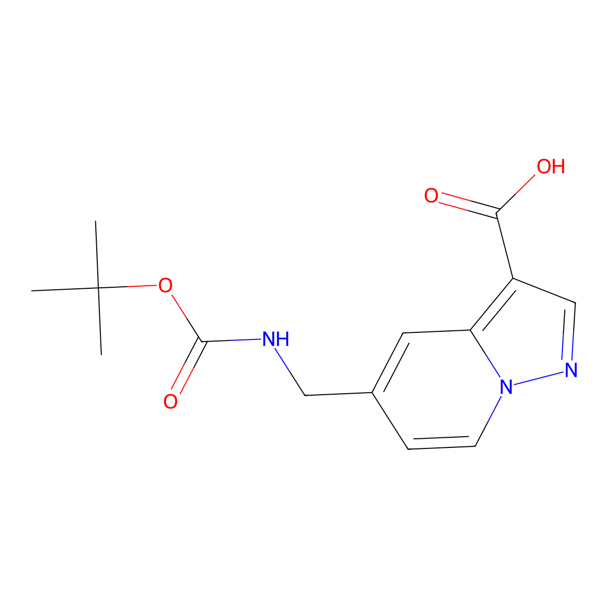 5-({[(Tert-butoxy)carbonyl]amino}methyl)pyrazolo[1,5-a]pyridine-3-carboxylic acid molecular structure, CAS 1824114-11-5