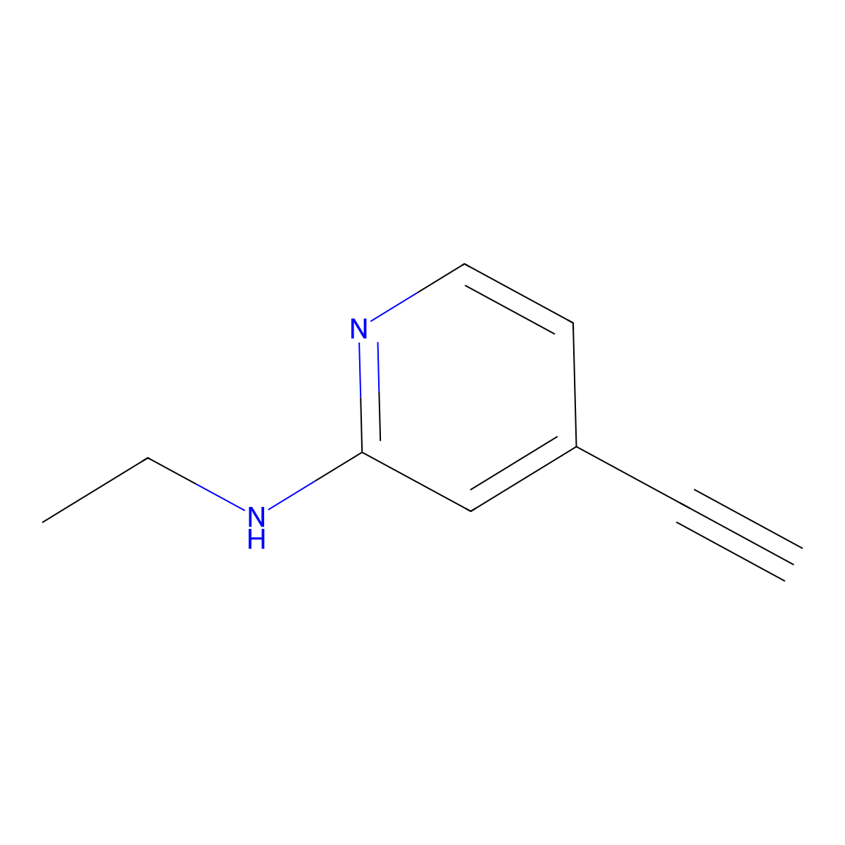 N-ethyl-4-ethynylpyridin-2-amine molecular structure, CAS 1824118-31-1