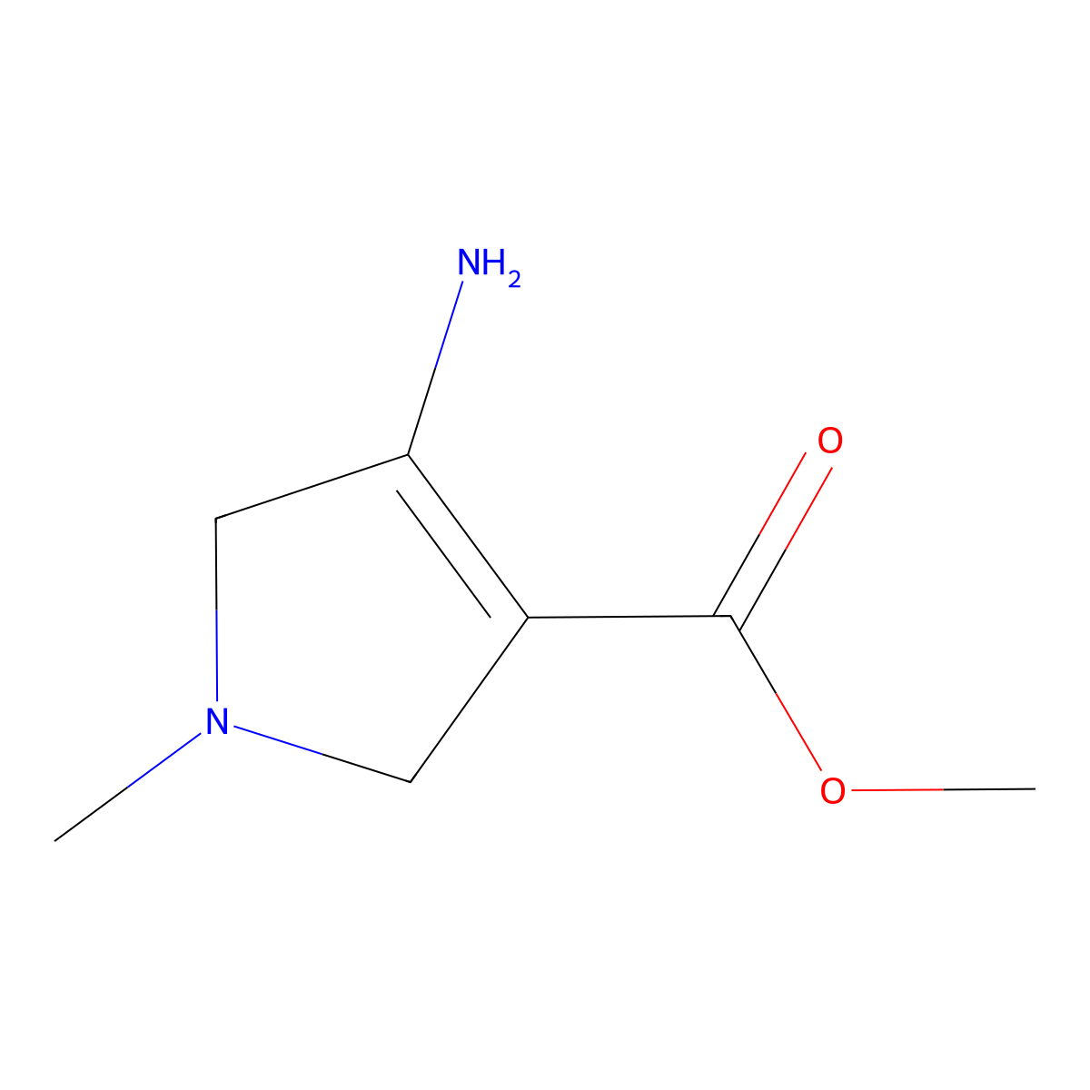 methyl 4-amino-1-methyl-2,5-dihydro-1H-pyrrole-3-carboxylate molecular structure, CAS 1824118-78-6