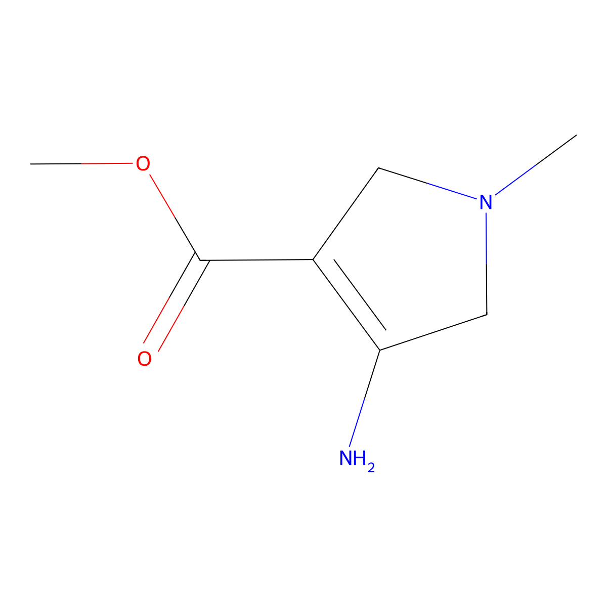 methyl 4-amino-1-methyl-2,5-dihydro-1H-pyrrole-3-carboxylate molecular structure, CAS 1824118-78-6