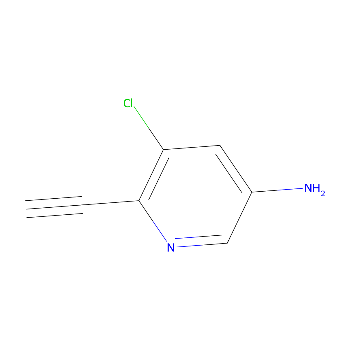 5-Chloro-6-ethynylpyridin-3-amine molecular structure, CAS 1824123-67-2