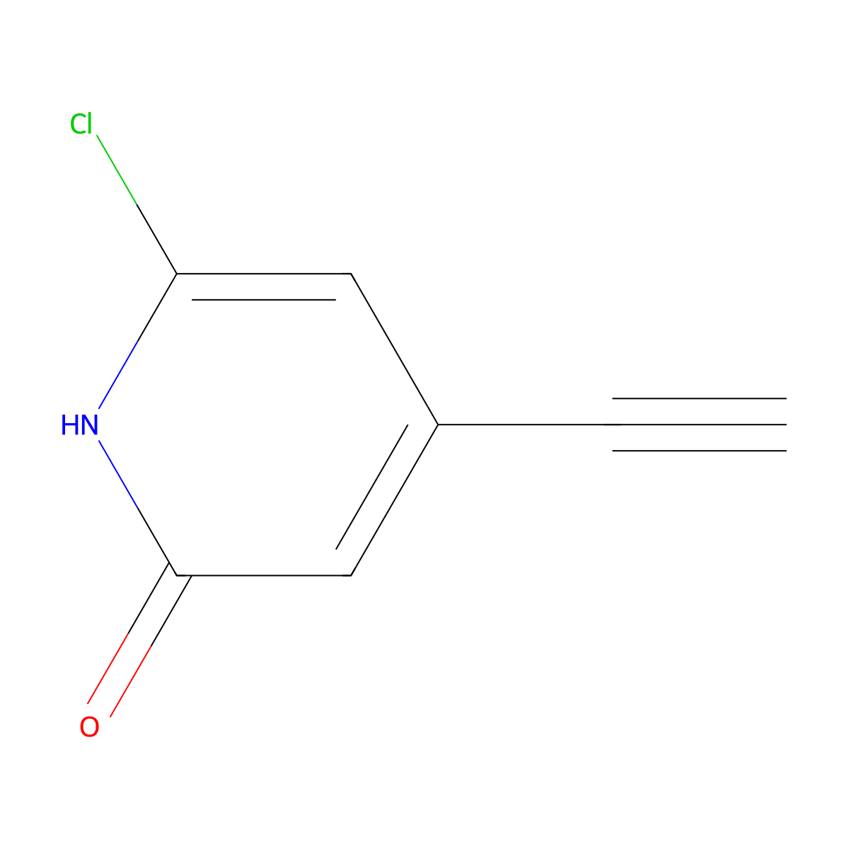 6-Chloro-4-ethynylpyridin-2-ol molecular structure, CAS 1824124-19-7