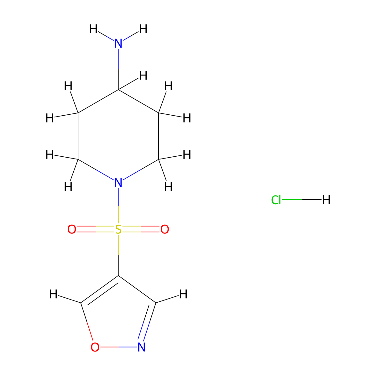 1-(Isoxazol-4-ylsulfonyl)piperidin-4-amine hydrochloride molecular structure, CAS 1824124-30-2