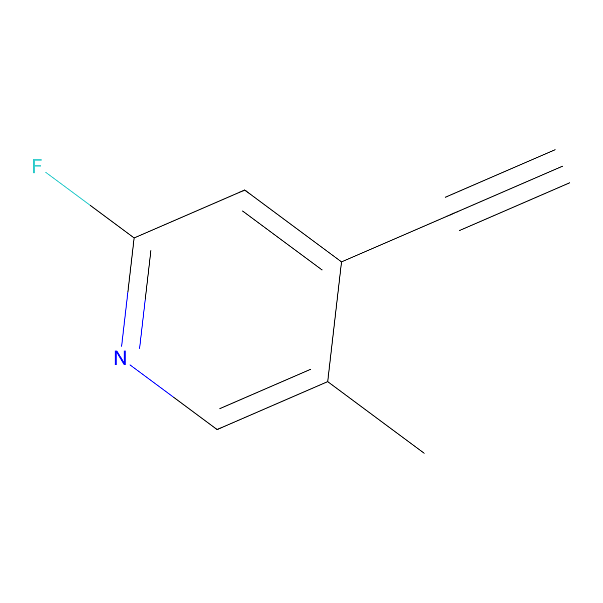 4-Ethynyl-2-fluoro-5-methylpyridine molecular structure, CAS 1824124-32-4