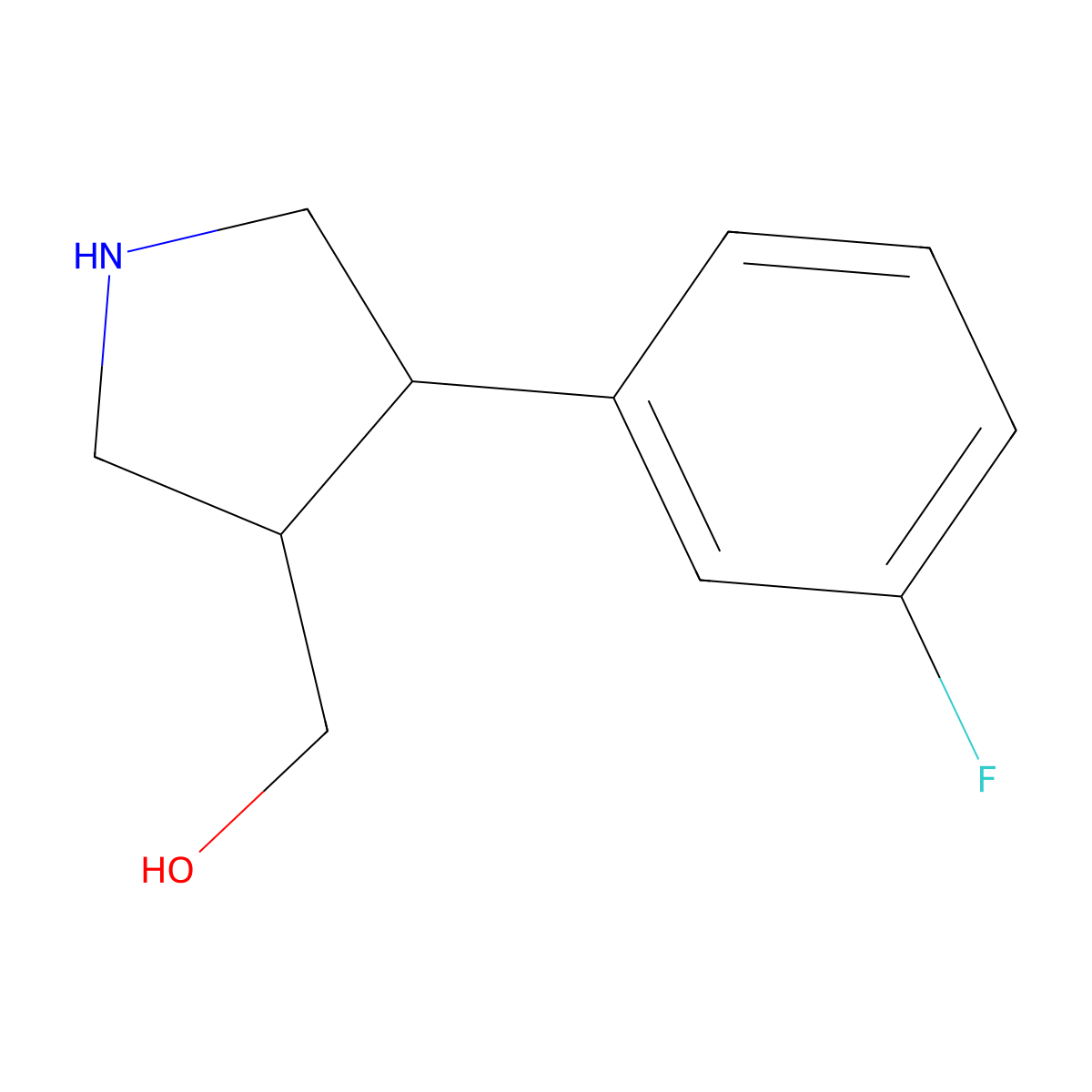 [4-(3-Fluorophenyl)pyrrolidin-3-yl]methanol molecular structure, CAS 1824127-39-0