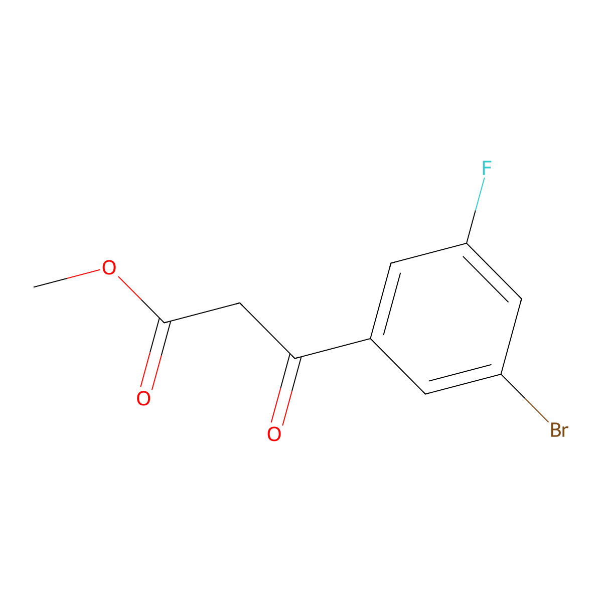 Methyl 3-(3-bromo-5-fluorophenyl)-3-oxopropanoate molecular structure, CAS 1824129-00-1