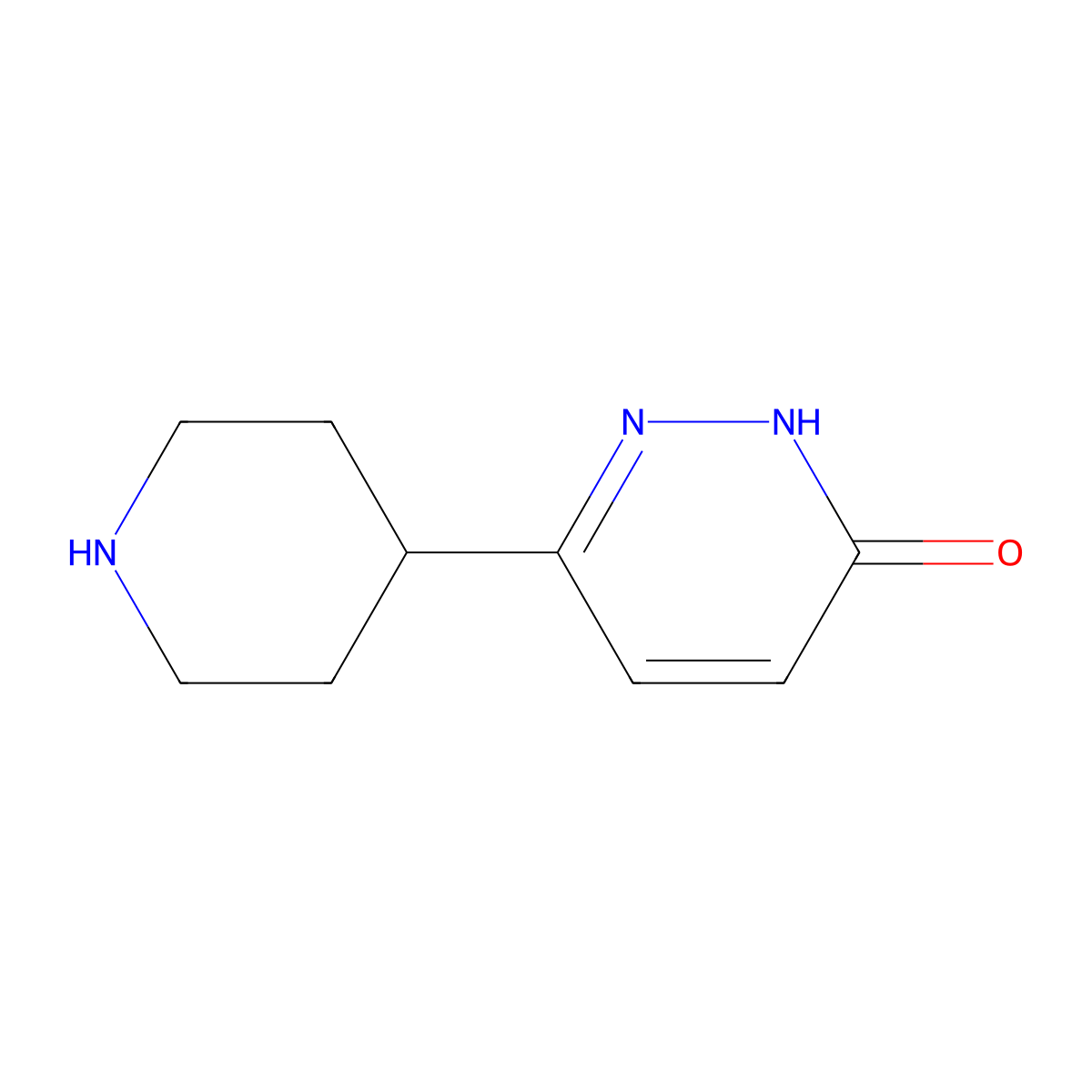 6-(Piperidin-4-yl)-2,3-dihydropyridazin-3-one molecular structure, CAS 1824129-12-5