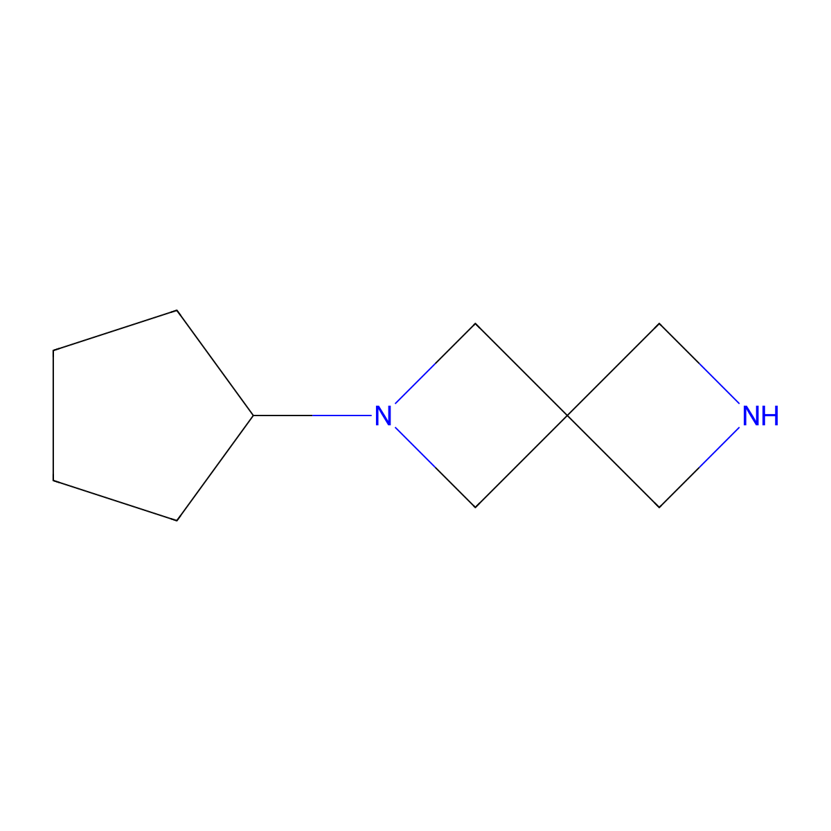 2-Cyclopentyl-2,6-diazaspiro[3.3]heptane molecular structure, CAS 1824130-21-3