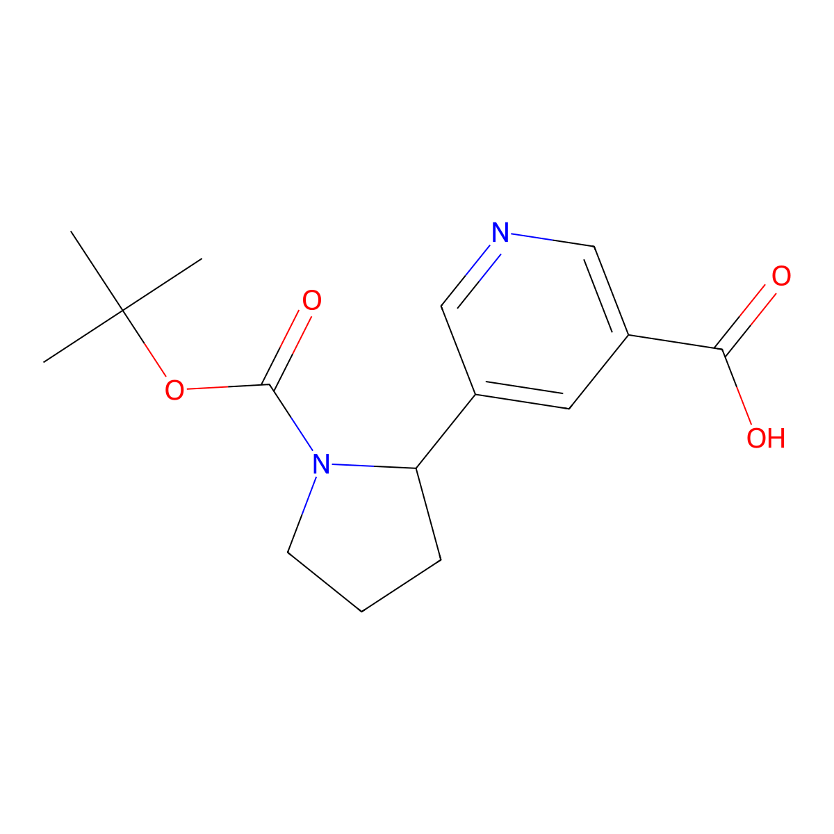 5-{1-[(Tert-butoxy)carbonyl]pyrrolidin-2-yl}pyridine-3-carboxylic acid molecular structure, CAS 1824130-51-9