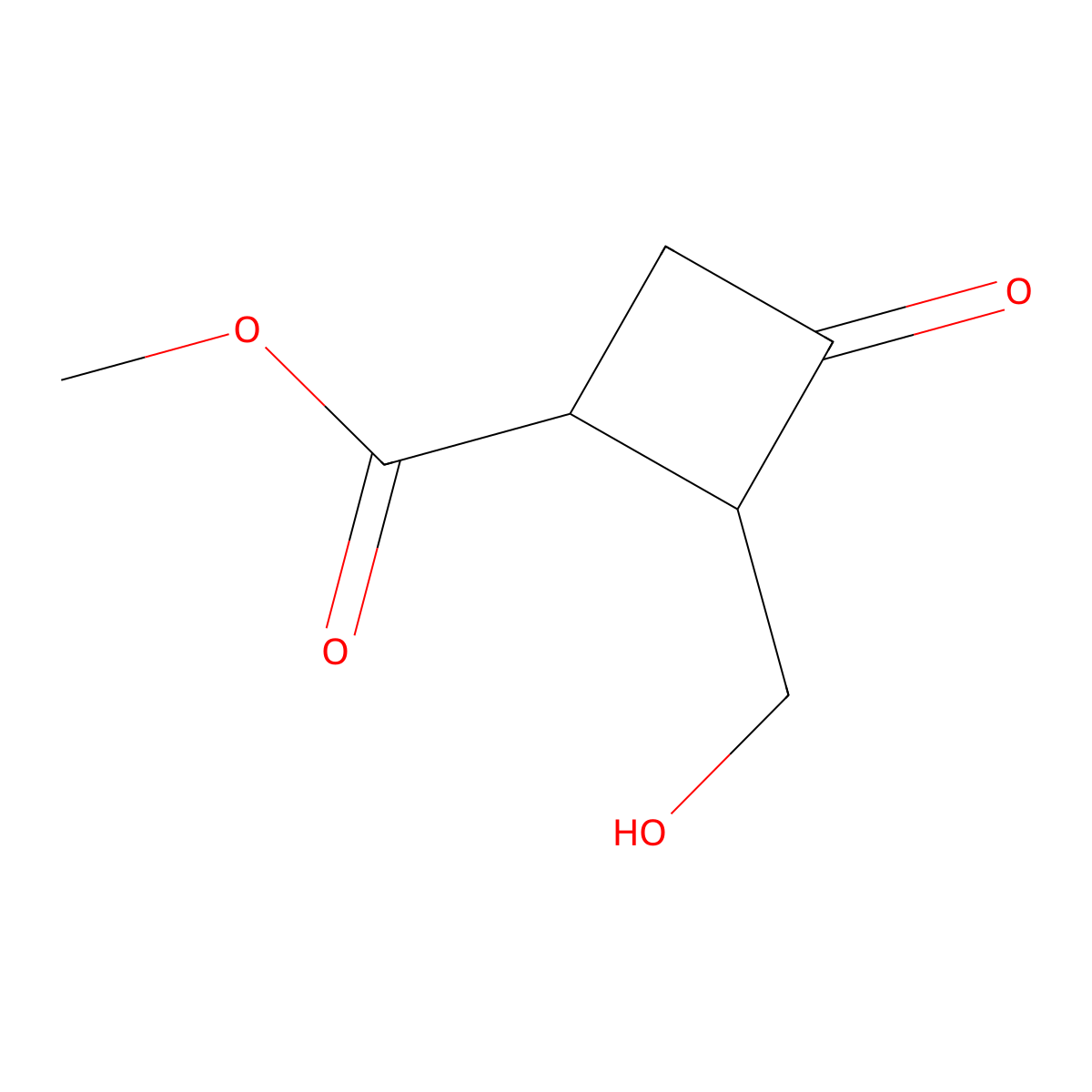 Methyl 2-(hydroxymethyl)-3-oxocyclobutane-1-carboxylate molecular structure, CAS 1824131-33-0