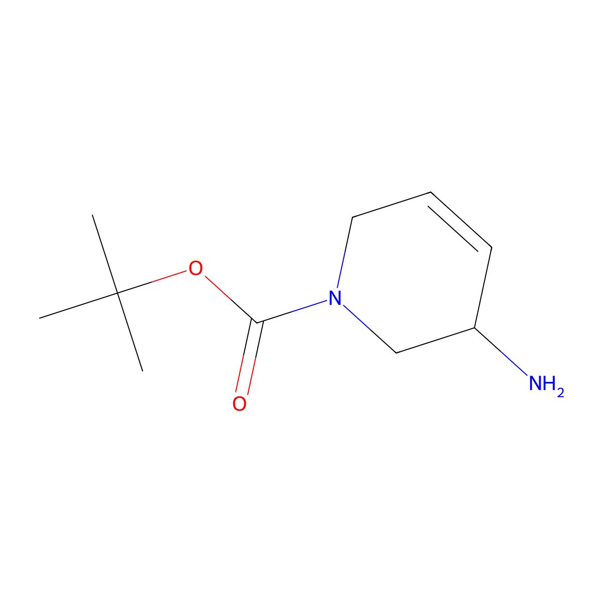 Tert-butyl 3-amino-1,2,3,6-tetrahydropyridine-1-carboxylate molecular structure, CAS 1824132-25-3