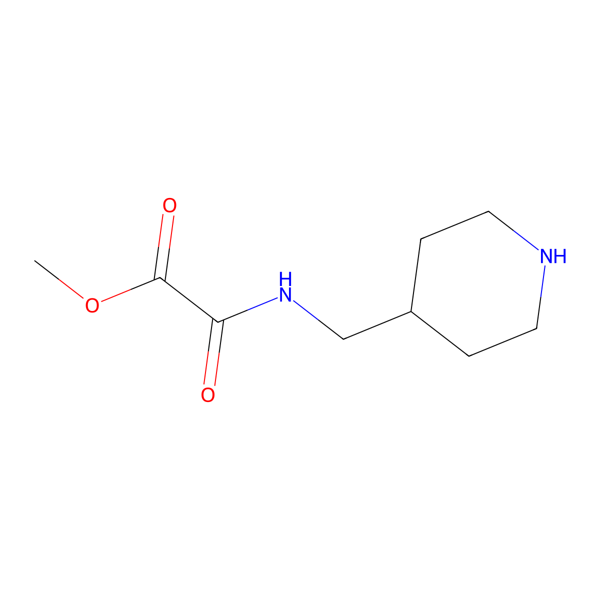 Methyl {[(piperidin-4-yl)methyl]carbamoyl}formate molecular structure, CAS 1824133-99-4