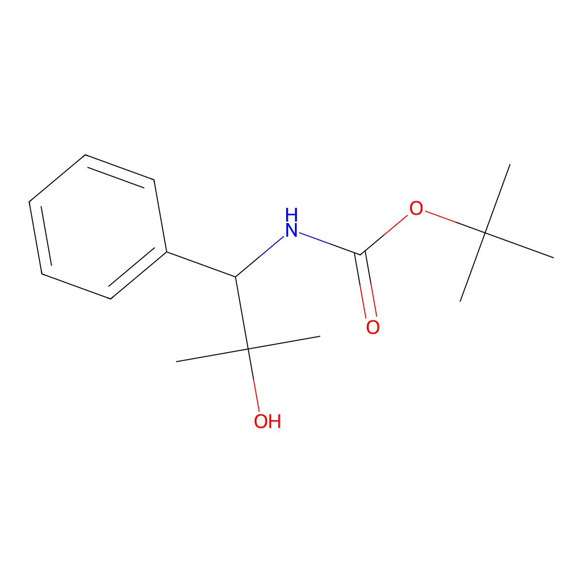 tert-butyl N-(2-hydroxy-2-methyl-1-phenylpropyl)carbamate molecular structure, CAS 1824134-62-4