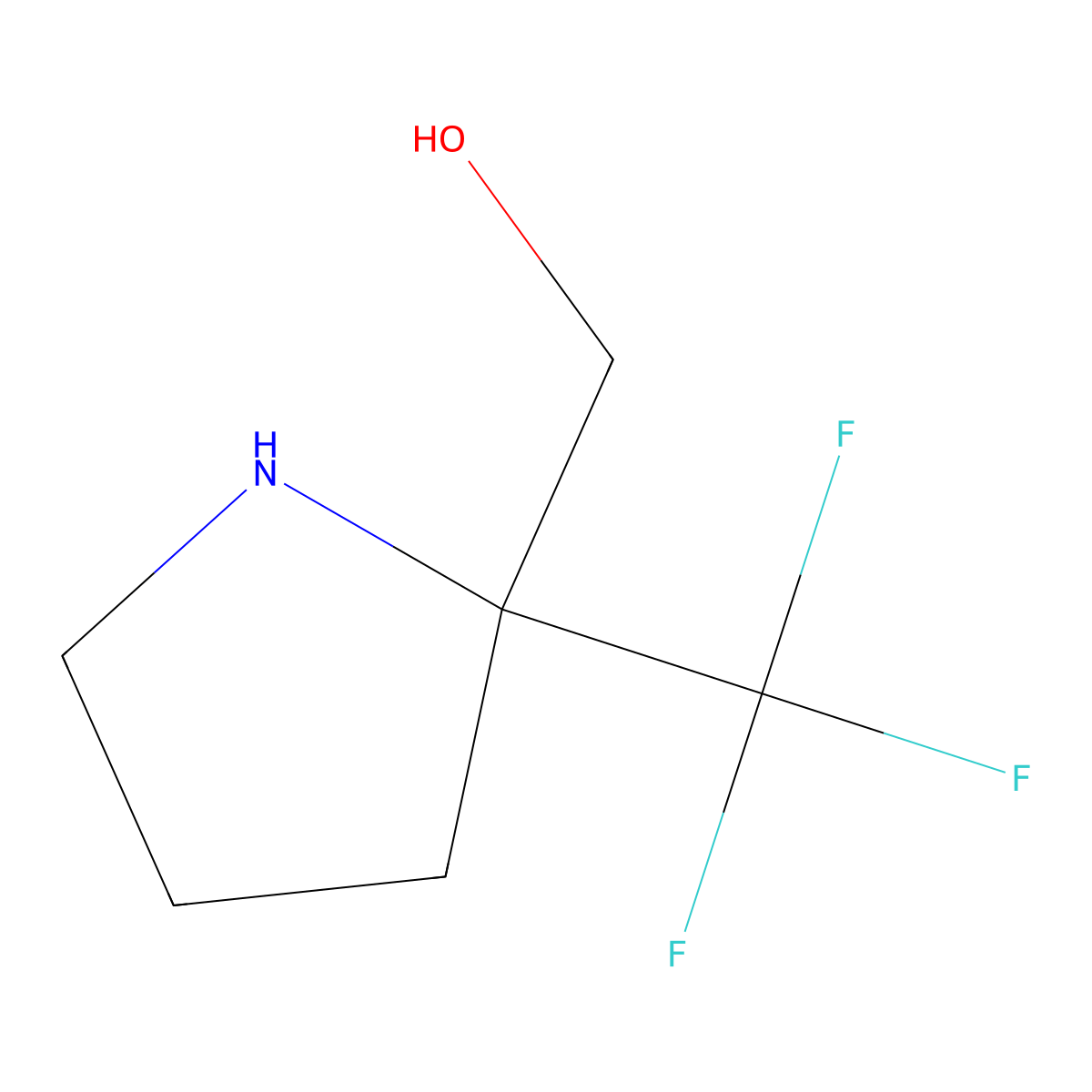 [2-(Trifluoromethyl)pyrrolidin-2-yl]methanol molecular structure, CAS 1824136-13-1