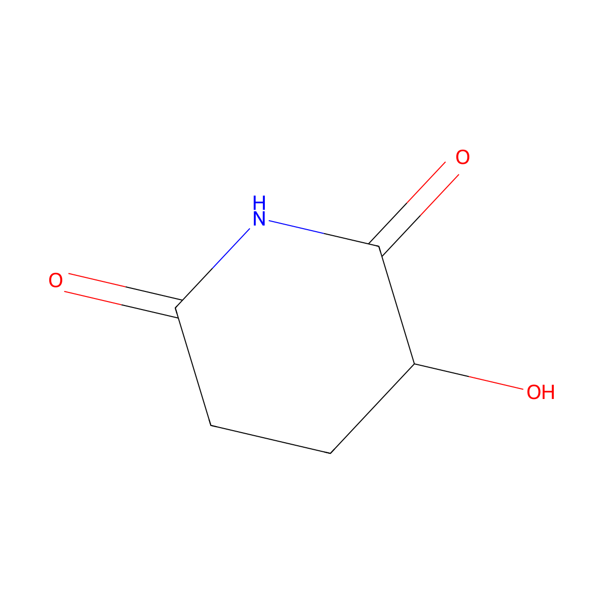 3-Hydroxypiperidine-2,6-dione molecular structure, CAS 1824138-98-8