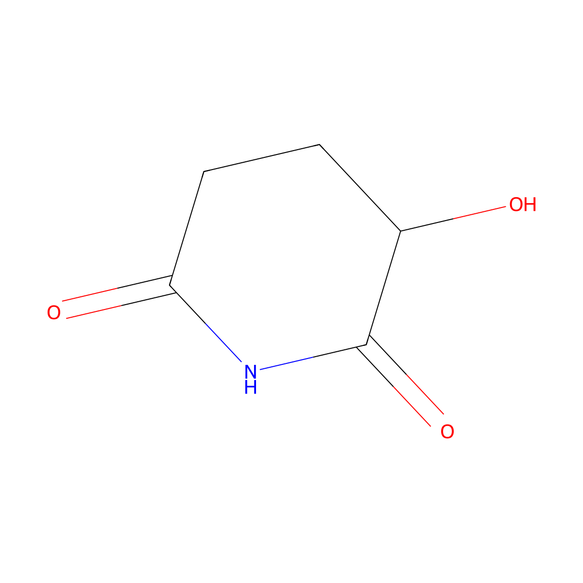 3-Hydroxypiperidine-2,6-dione molecular structure, CAS 1824138-98-8