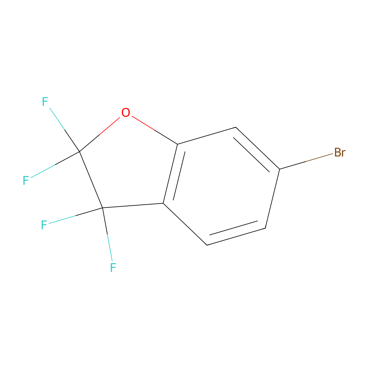 6-Bromo-2,2,3,3-tetrafluoro-2,3-dihydro-1-benzofuran molecular structure, CAS 1824139-62-9