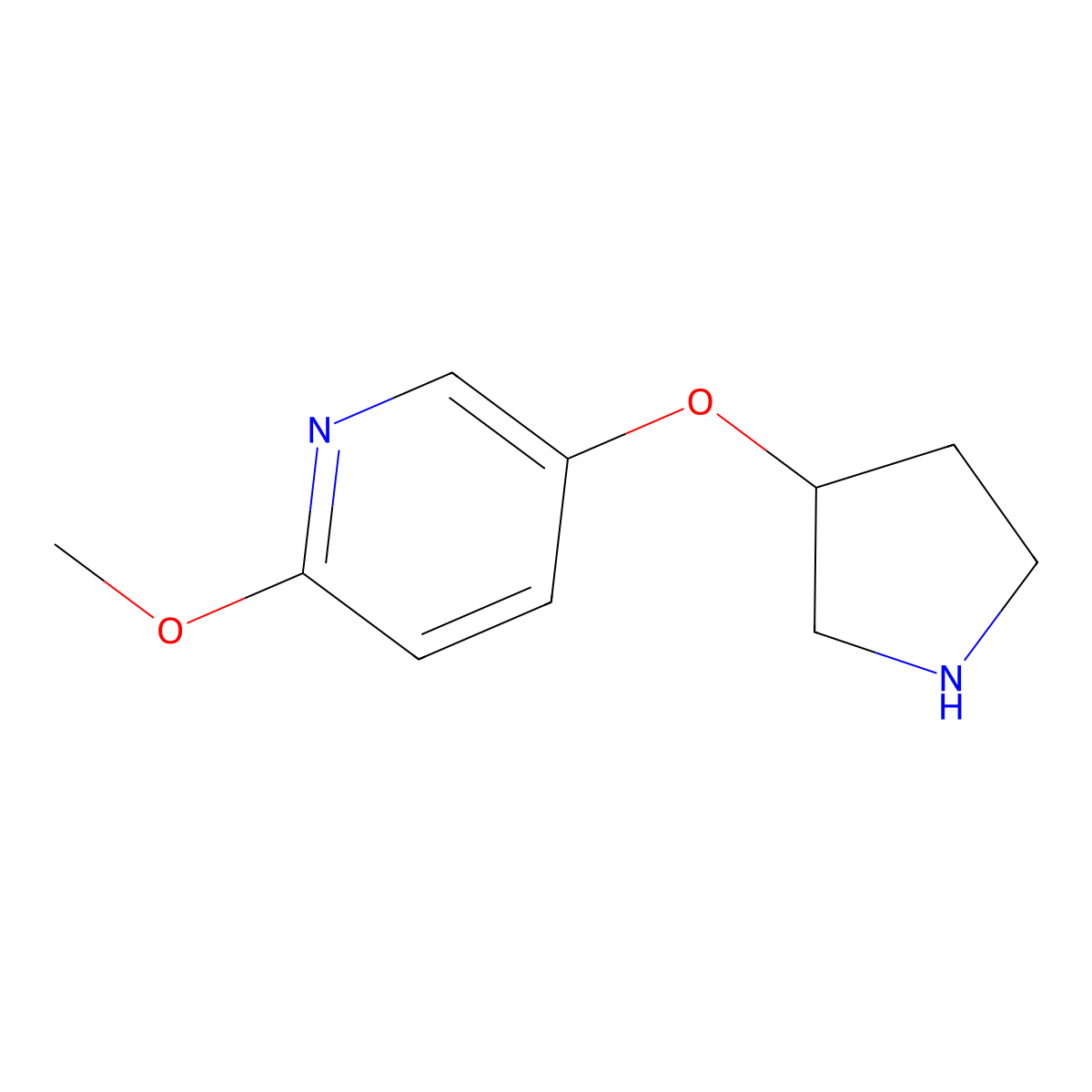 2-Methoxy-5-(pyrrolidin-3-yloxy)pyridine molecular structure, CAS 1824139-67-4