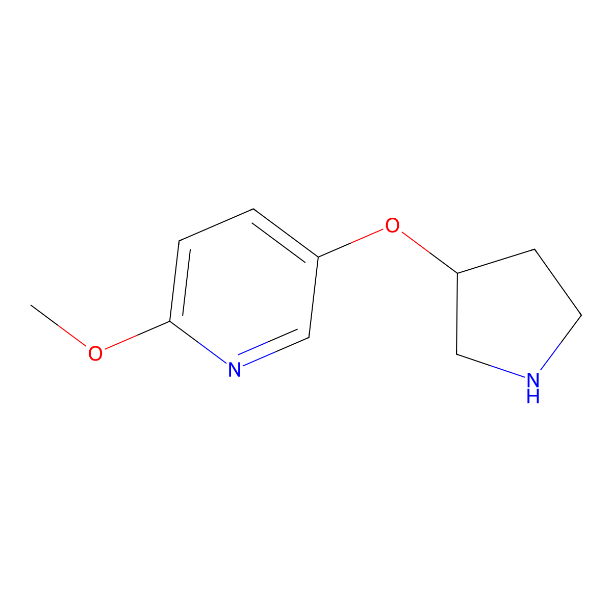 2-Methoxy-5-(pyrrolidin-3-yloxy)pyridine molecular structure, CAS 1824139-67-4