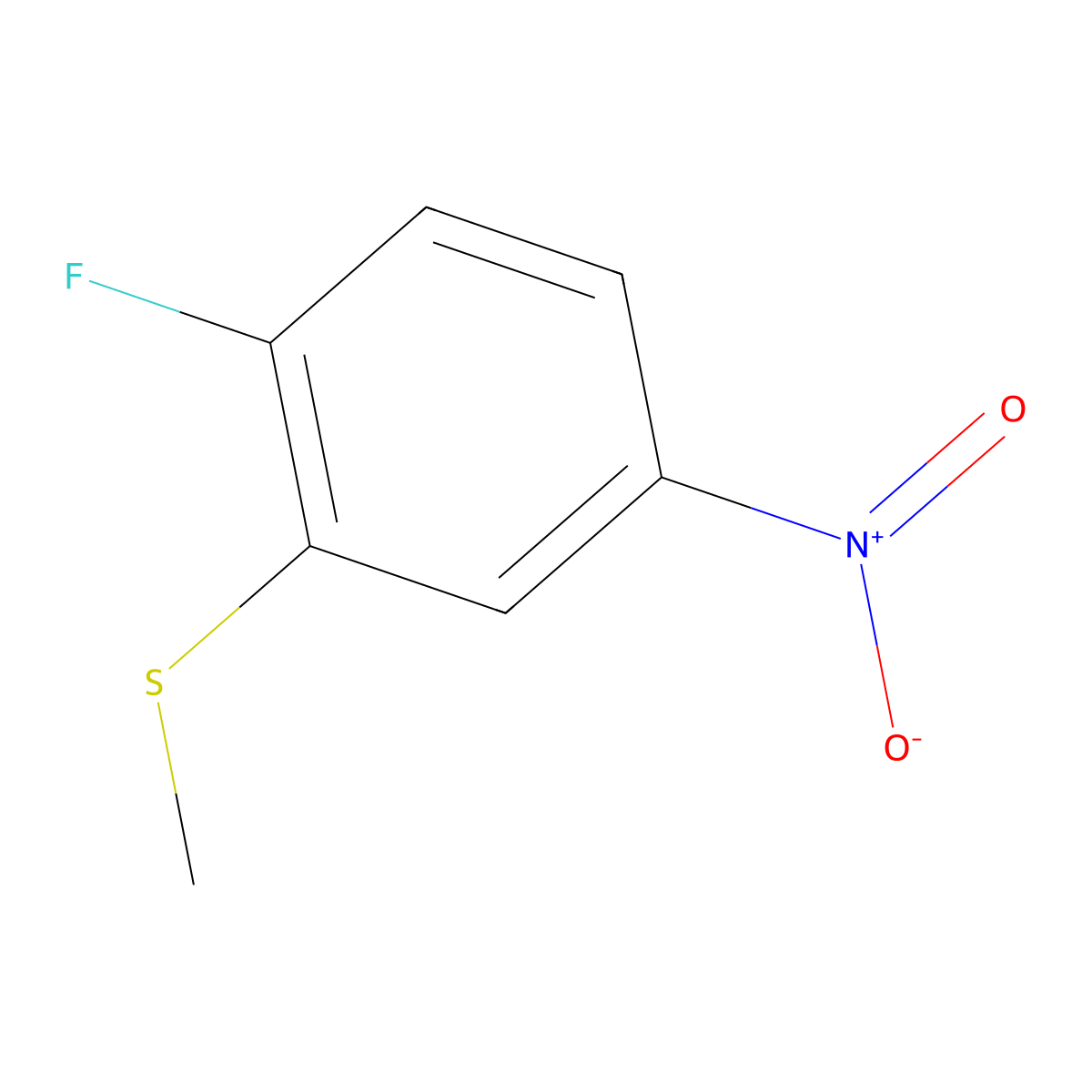 (2-Fluoro-5-nitrophenyl)(methyl)sulfane molecular structure, CAS 1824141-39-0