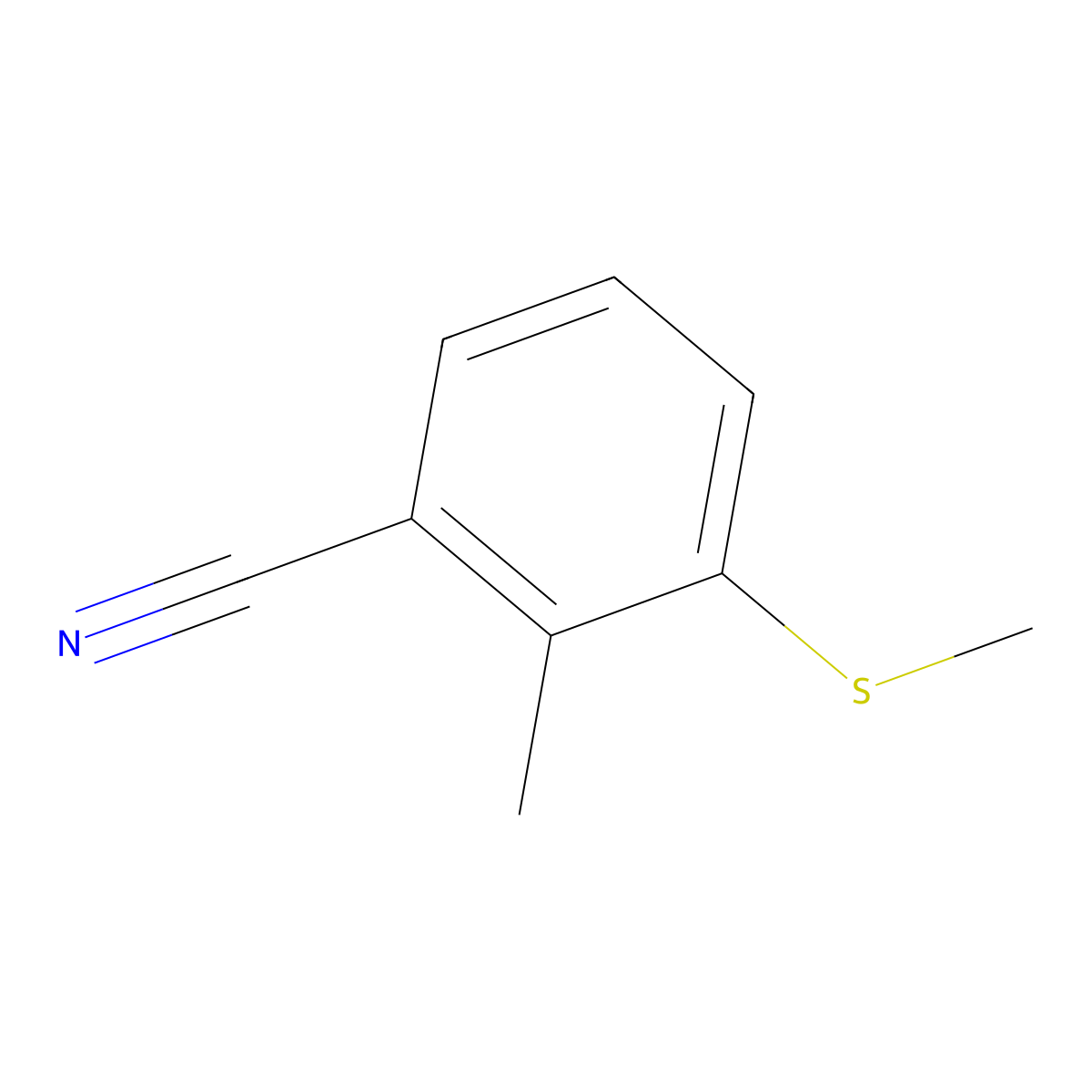 2-Methyl-3-(methylthio)benzonitrile molecular structure, CAS 1824141-53-8
