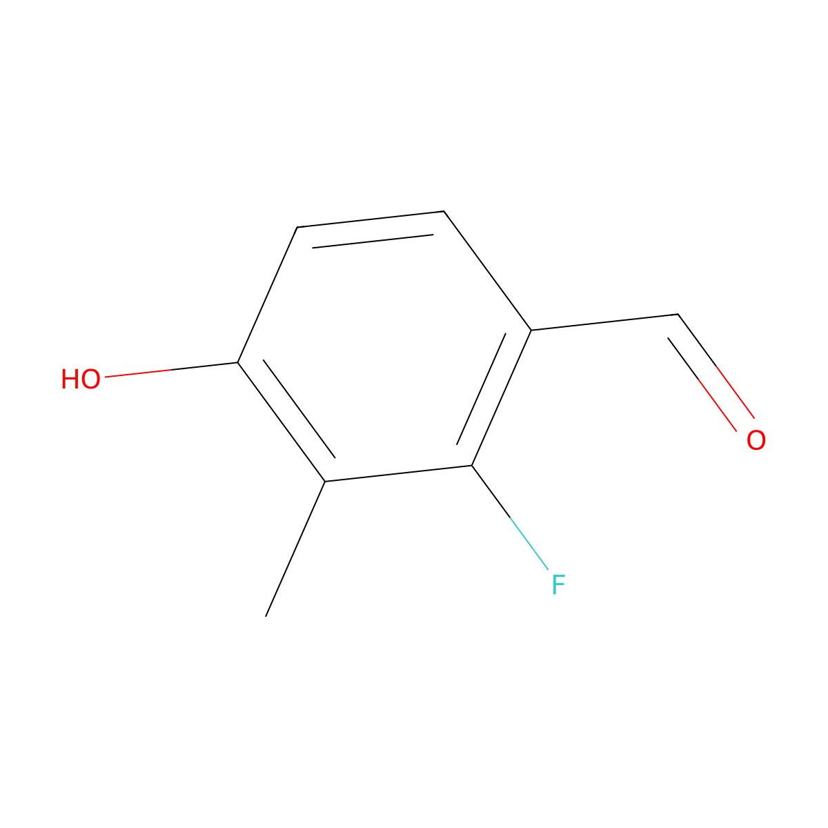 2-Fluoro-4-hydroxy-3-methylbenzaldehyde molecular structure, CAS 1824142-12-2