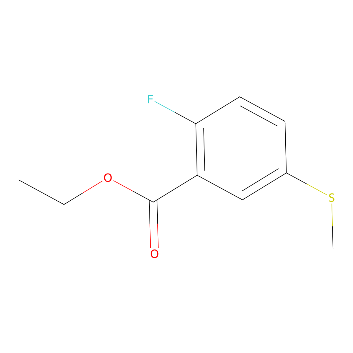 Ethyl 2-fluoro-5-(methylthio)benzoate molecular structure, CAS 1824142-35-9