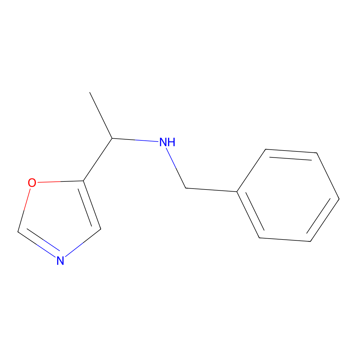 N-Benzyl-1-(oxazol-5-yl)ethanamine molecular structure, CAS 1824142-41-7