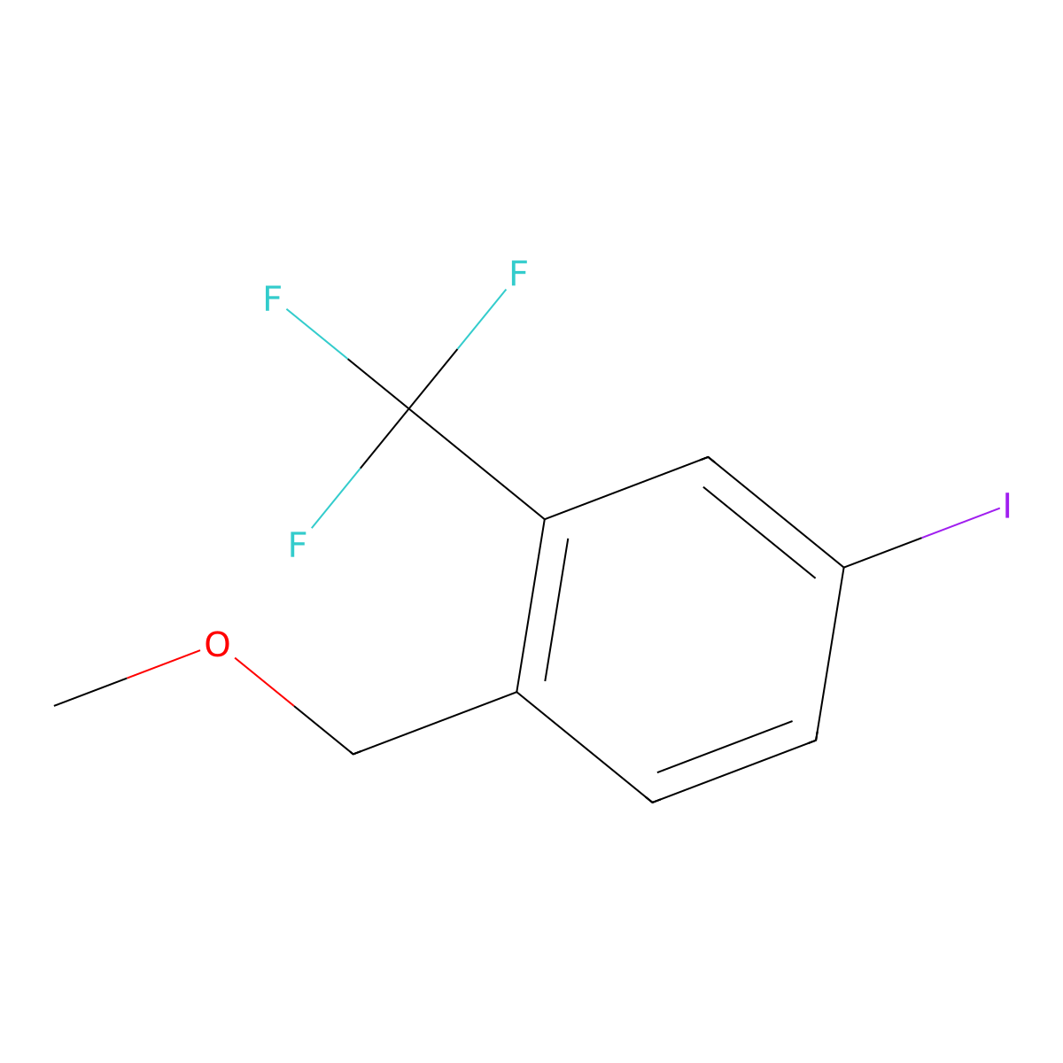 4-Iodo-1-(methoxymethyl)-2-(trifluoromethyl)benzene molecular structure, CAS 1824142-42-8