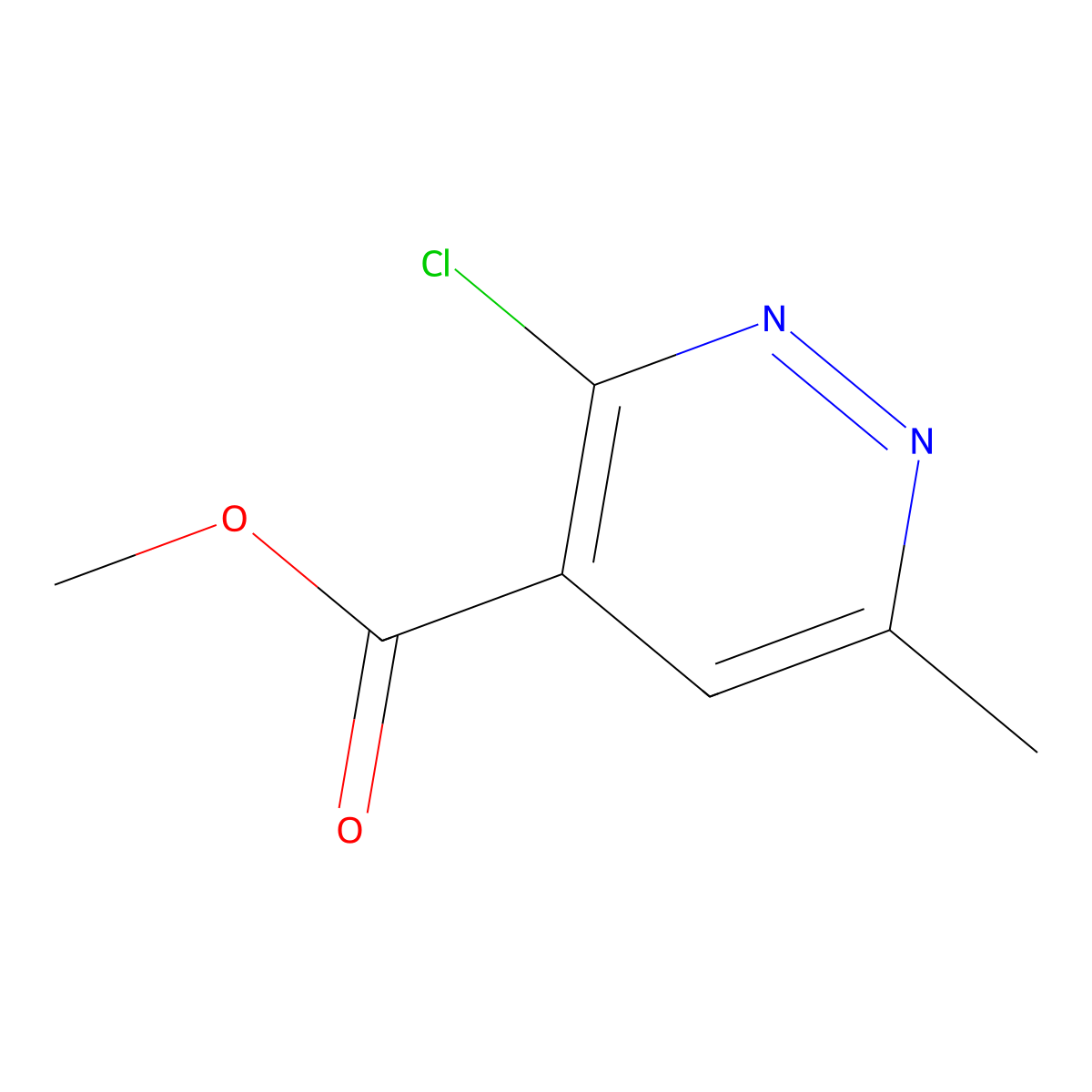 Methyl 3-chloro-6-methyl-4-pyridazinecarboxylate molecular structure, CAS 1824145-03-0