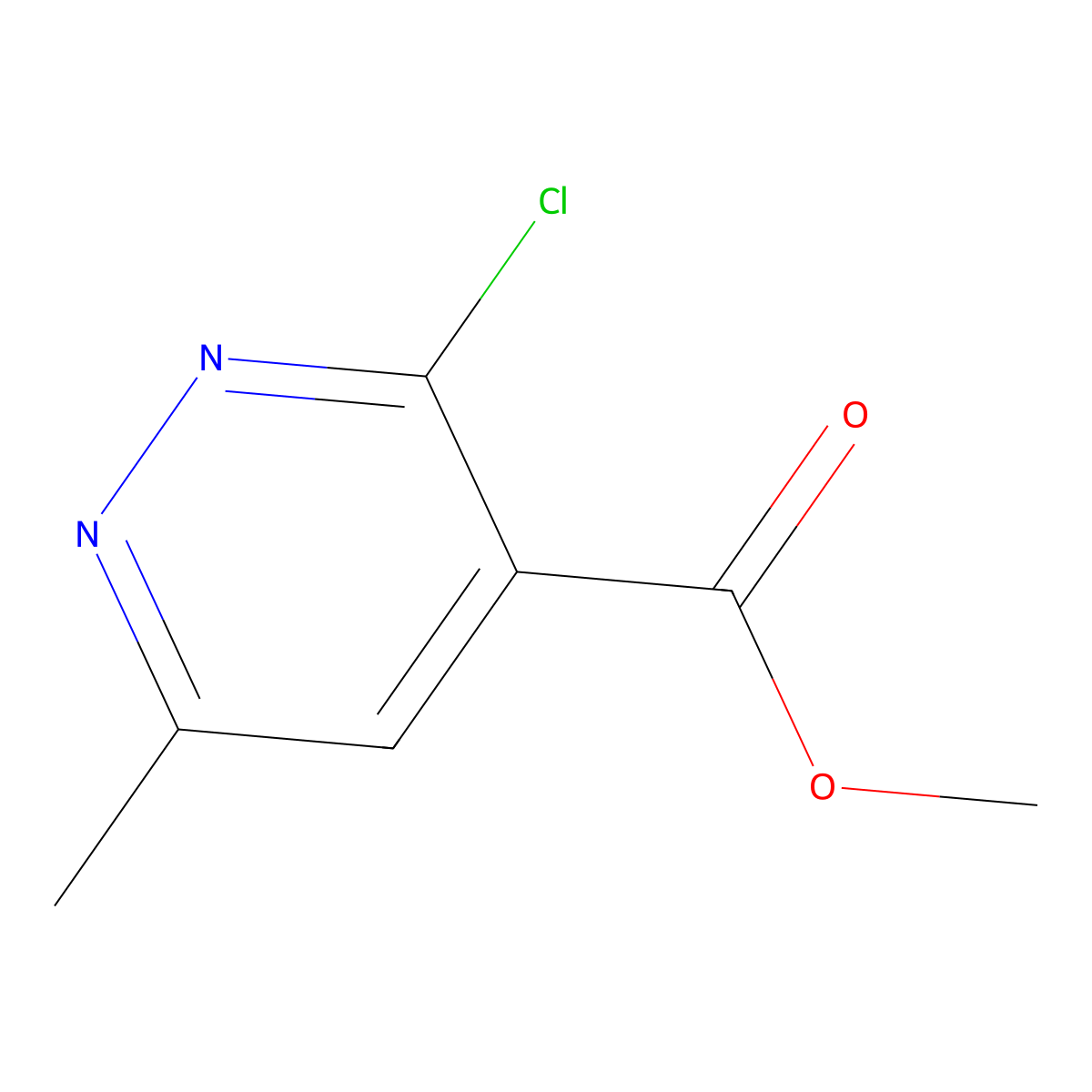 Methyl 3-chloro-6-methyl-4-pyridazinecarboxylate molecular structure, CAS 1824145-03-0