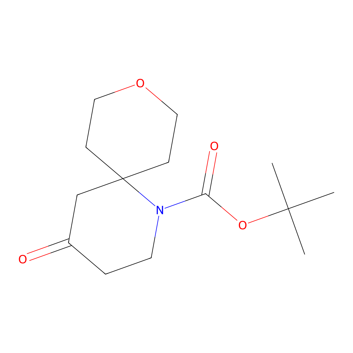 Tert-butyl 4-oxo-9-oxa-1-azaspiro[5.5]undecane-1-carboxylate molecular structure, CAS 1824145-56-3