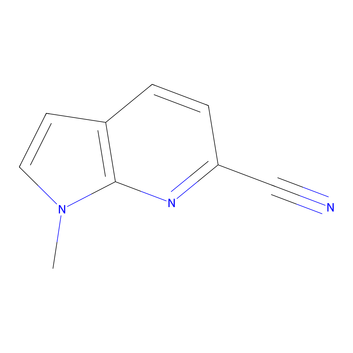 1-Methyl-1H-pyrrolo[2,3-b]pyridine-6-carbonitrile molecular structure, CAS 1824145-96-1