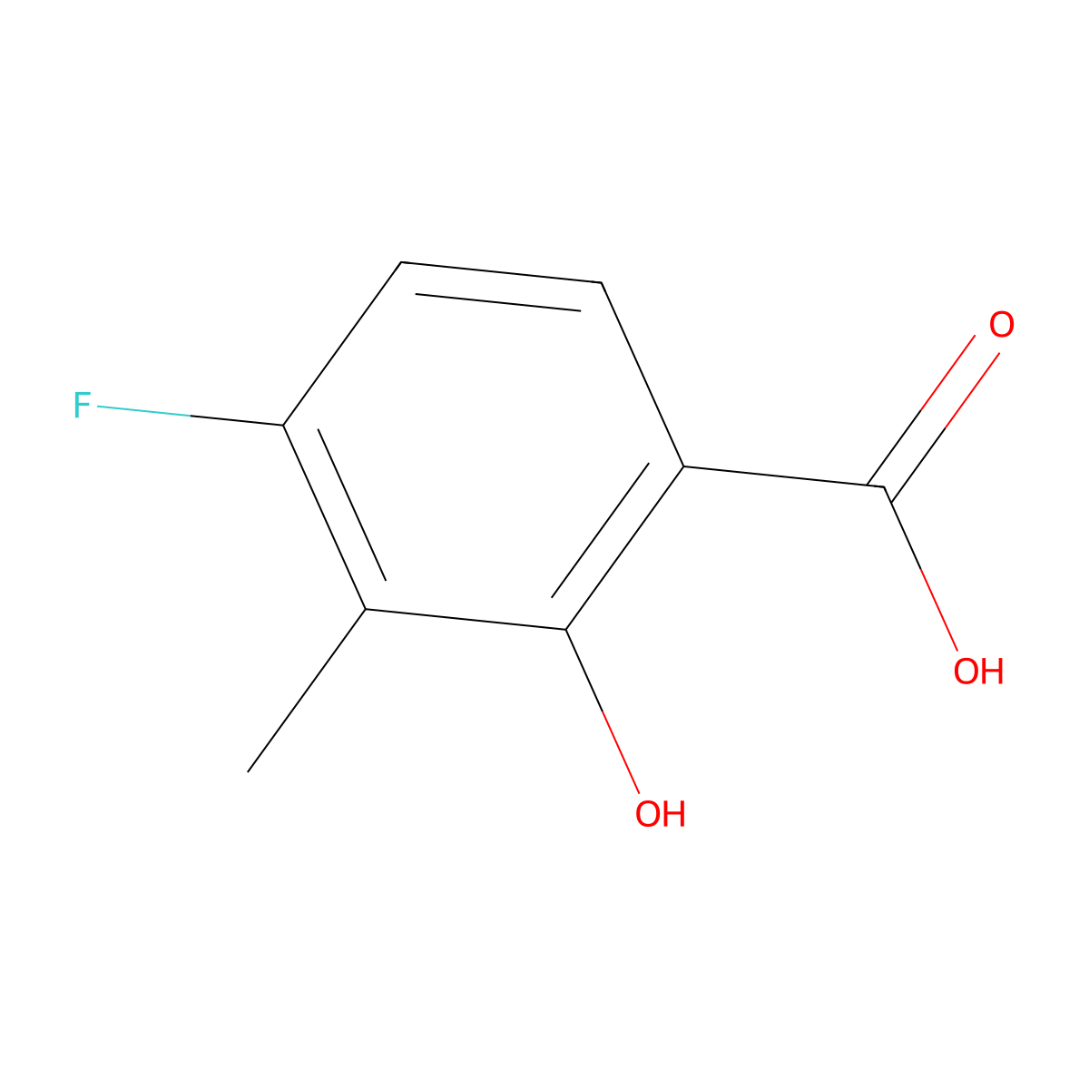 4-Fluoro-2-hydroxy-3-methylbenzoic acid molecular structure, CAS 1824147-42-3