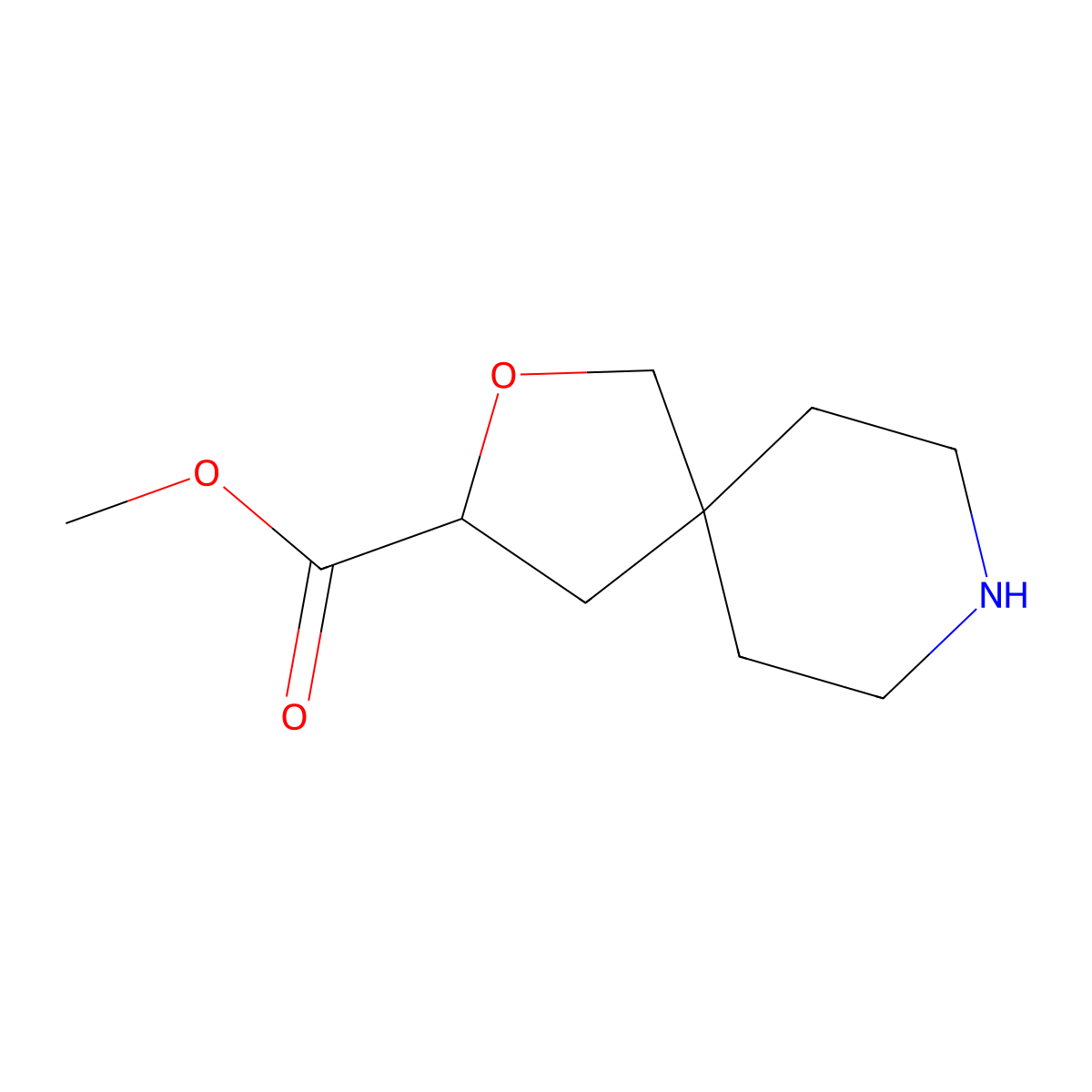 Methyl 2-oxa-8-azaspiro[4.5]decane-3-carboxylate molecular structure, CAS 1824148-13-1