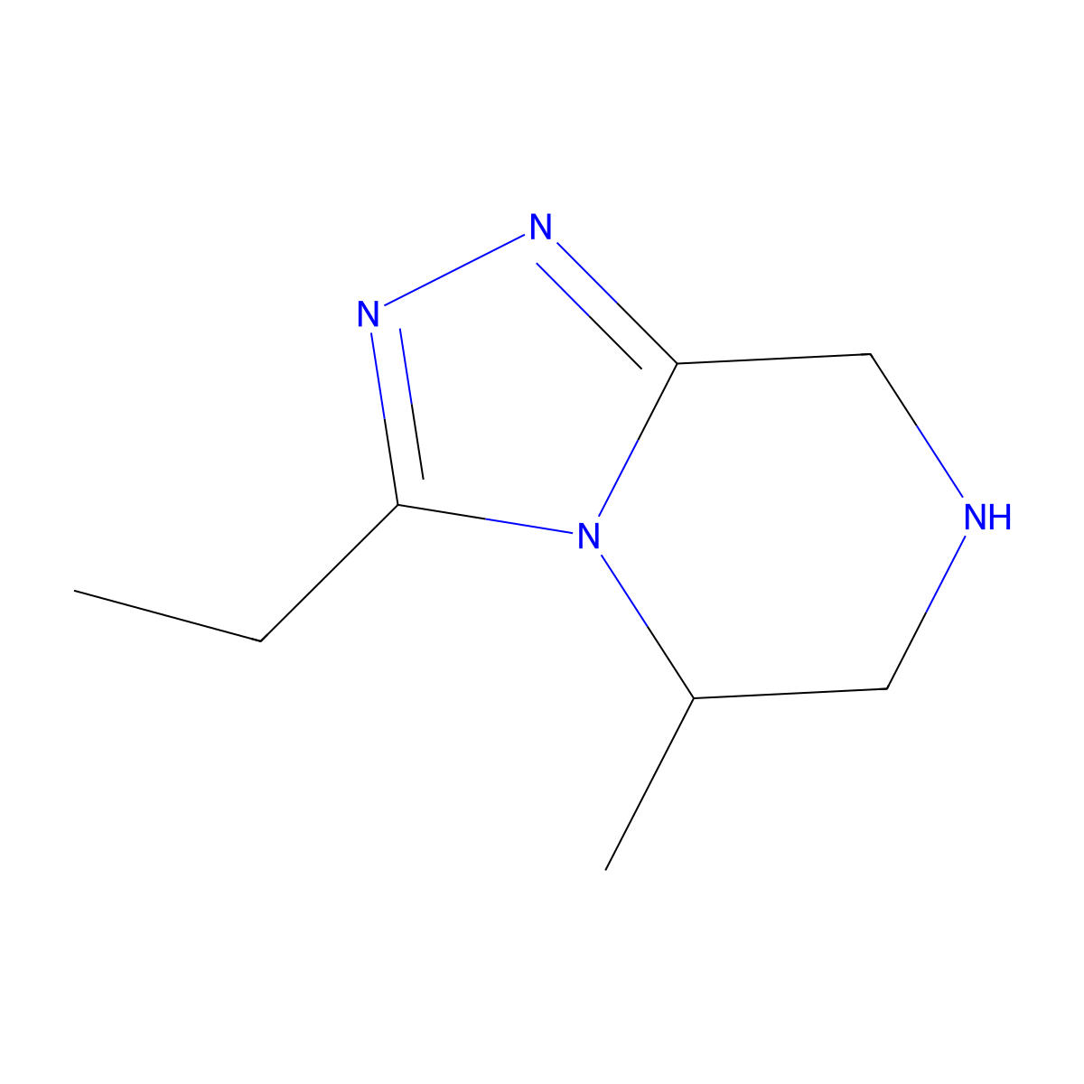 3-Ethyl-5-methyl-5,6,7,8-tetrahydro-[1,2,4]triazolo[4,3-a]pyrazine molecular structure, CAS 1824148-21-1