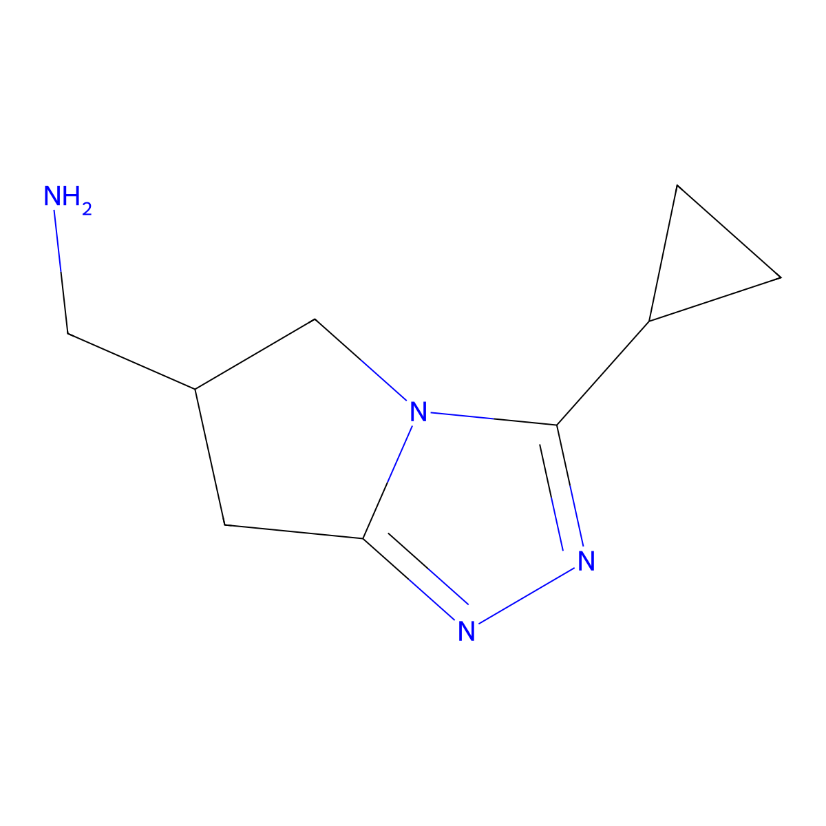 [(3-Cyclopropyl-6,7-dihydro-5H-pyrrolo[2,1-c][1,2,4]triazol-6-yl)methyl]amine molecular structure, CAS 1824149-74-7