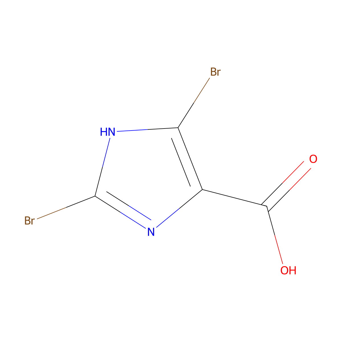 2,4-Dibromo-1H-imidazole-5-carboxylic acid molecular structure, CAS 182415-02-7